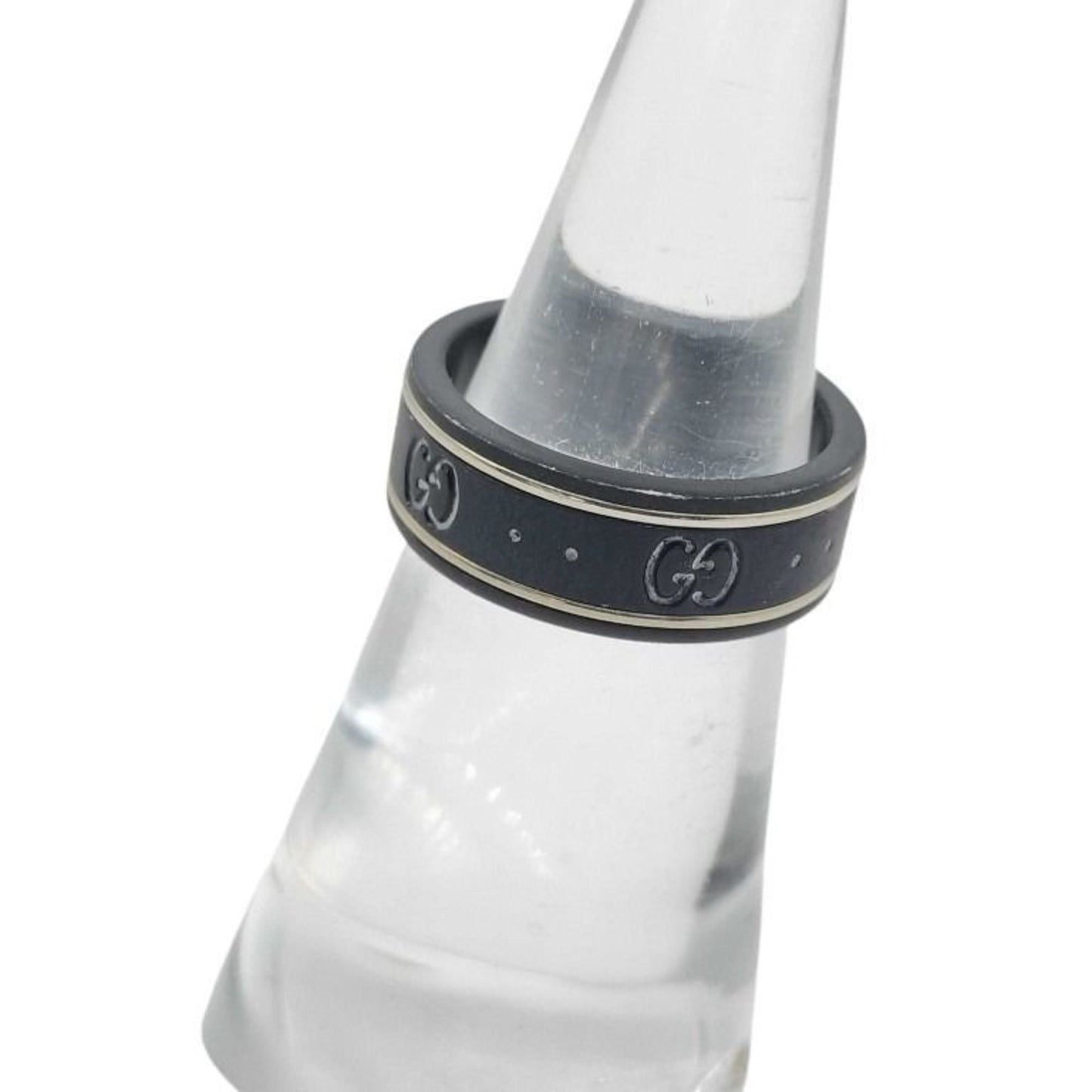 GUCCI GG Icon Ring in Black and Gold with Ceramic for Women