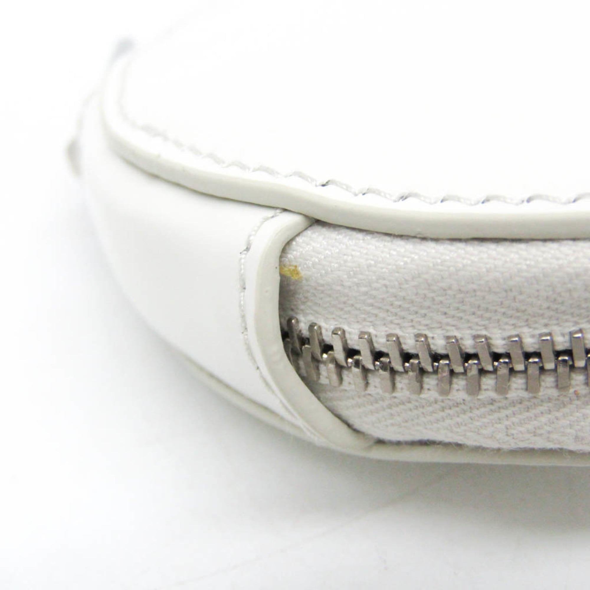 Prada SPAZZOLATO 1TL431 Women,Men  Enamel Leather Coin Purse/coin Case White