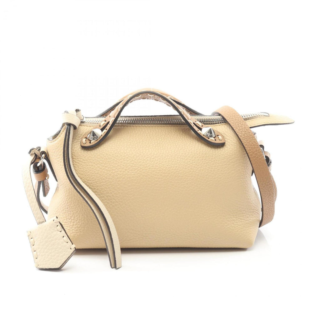 Fendi By the Way Selleria Mini Handbag, Leather, Women's, Beige and Brown, 8BS098