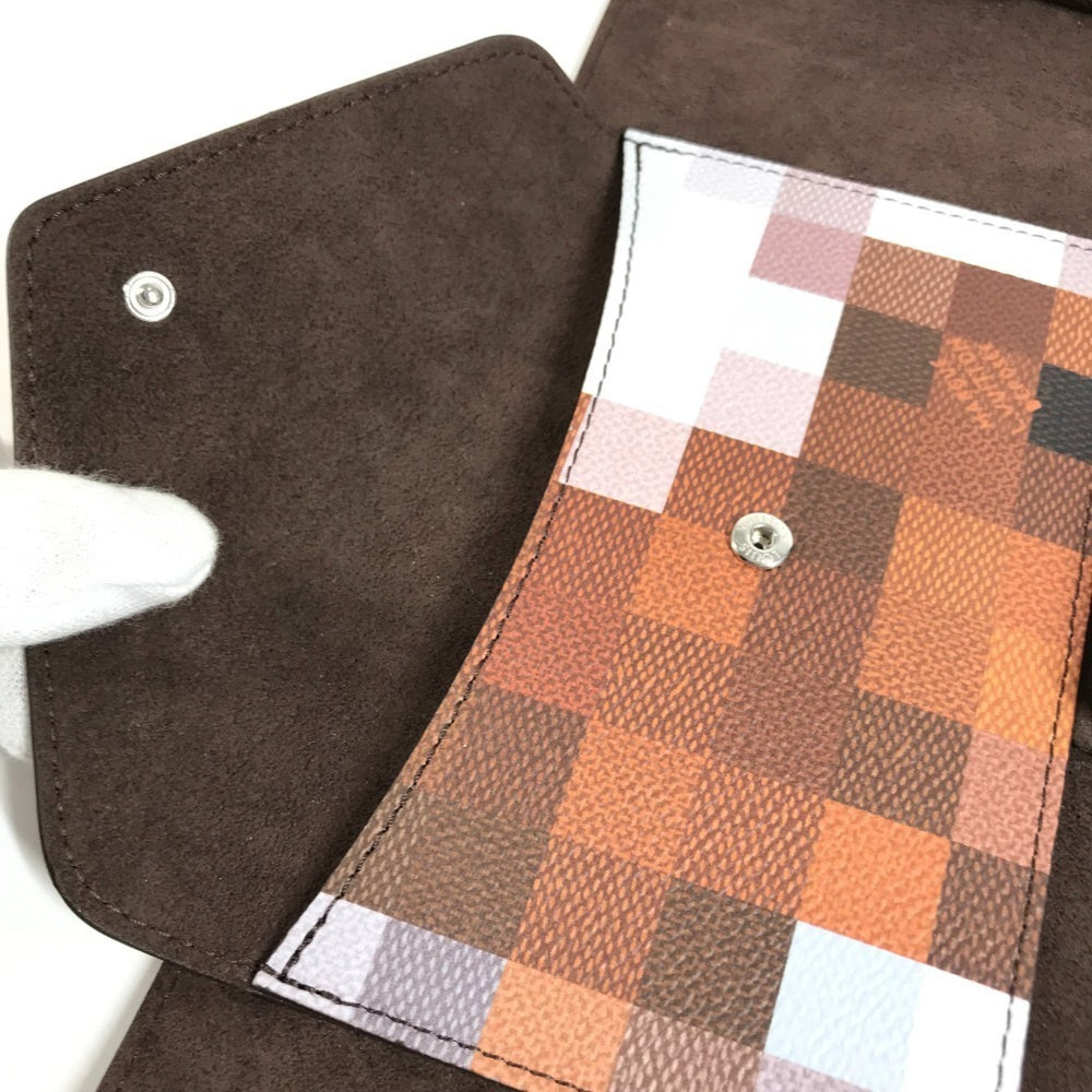 LOUIS VUITTON GI1137 Pixel Folder Mark Cowhide Bag Handbag Second Pouch Clutch Leather Men's Women's Brown Like New — Like New