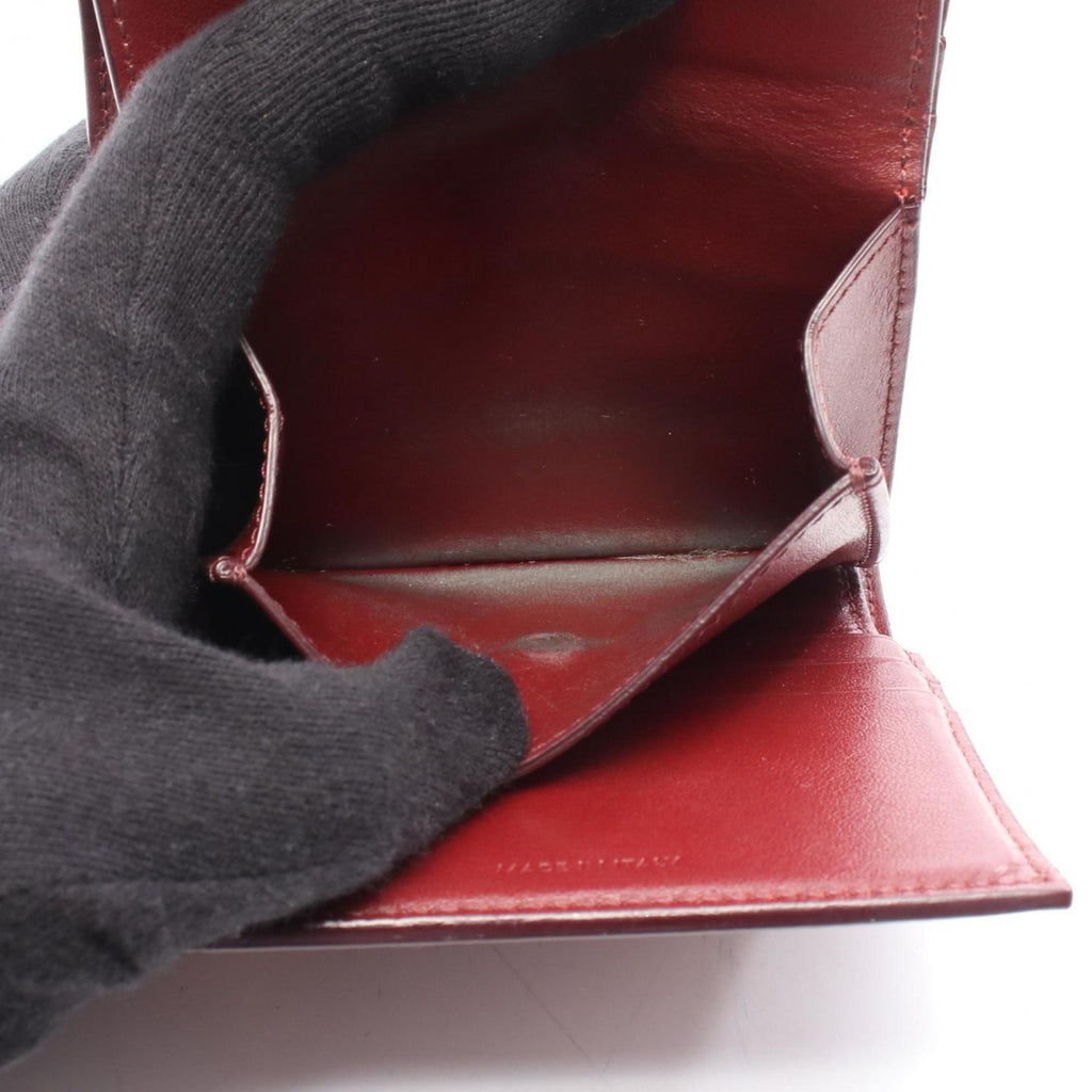 Celine Small Trifold Wallet, Leather, Women's, Bordeaux, 10B573BEL