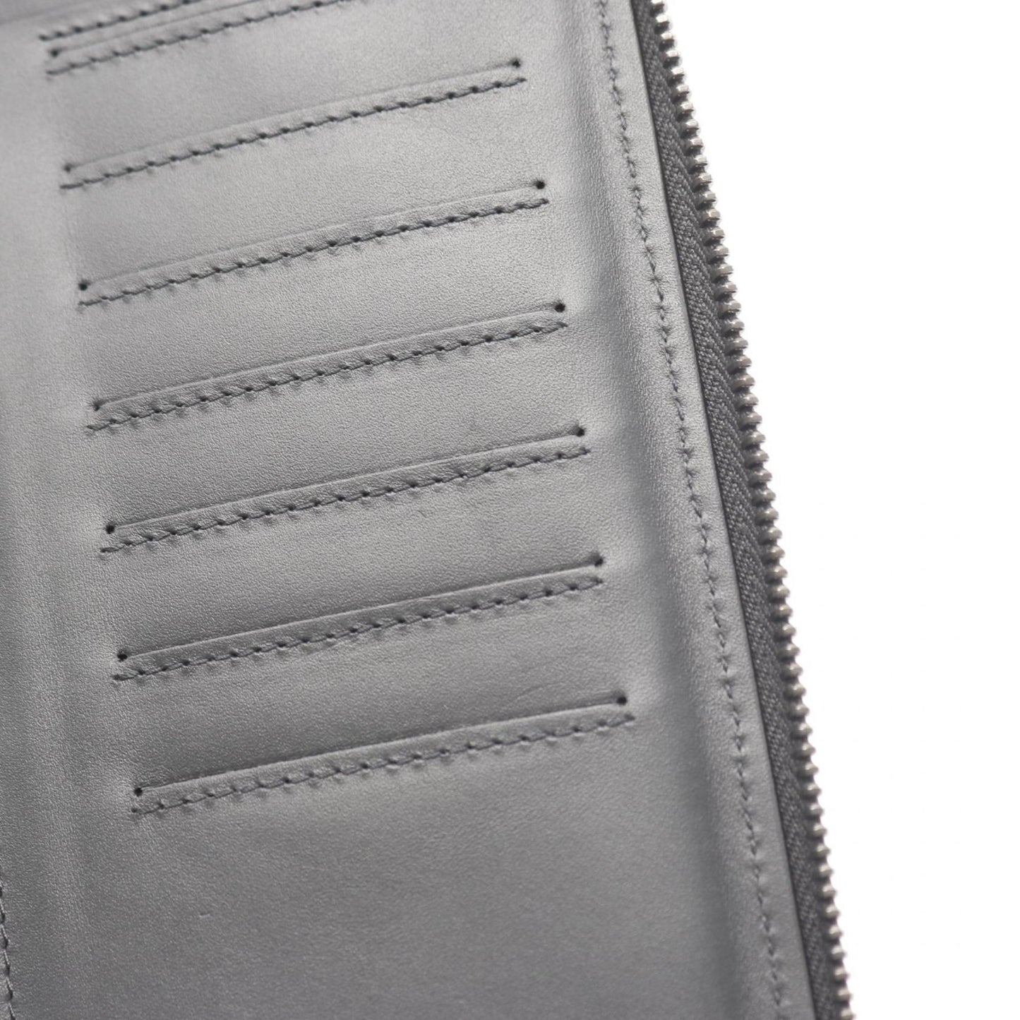 Bottega Veneta Intrecciato Leather Round Long Wallet for Men, Gray