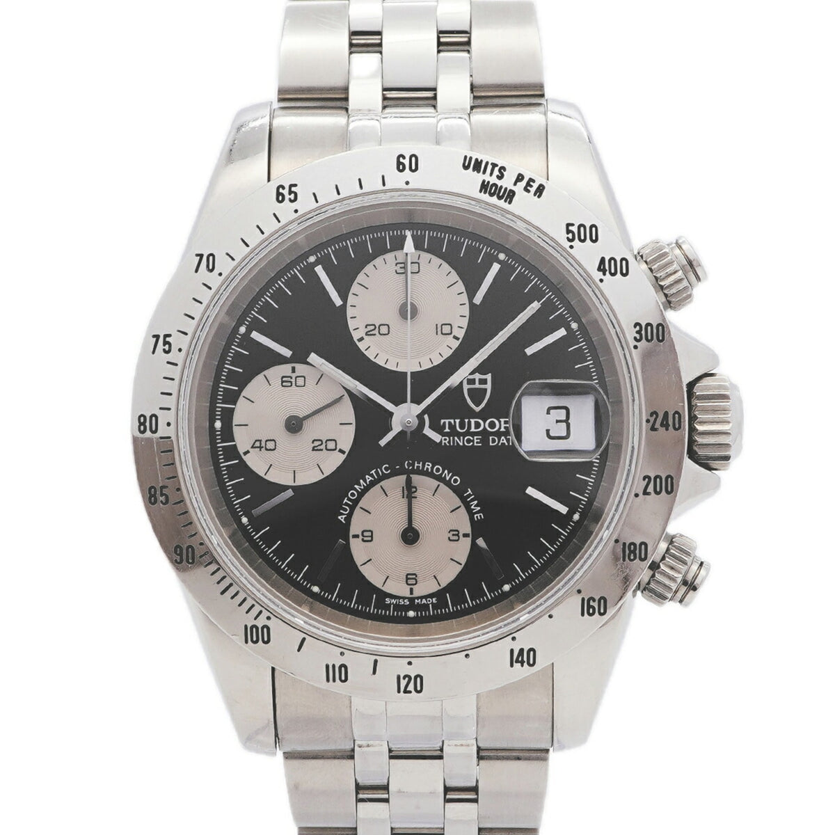 Tudor Prince Date Chronotime 79280P Black Dial Men's Watch — Good