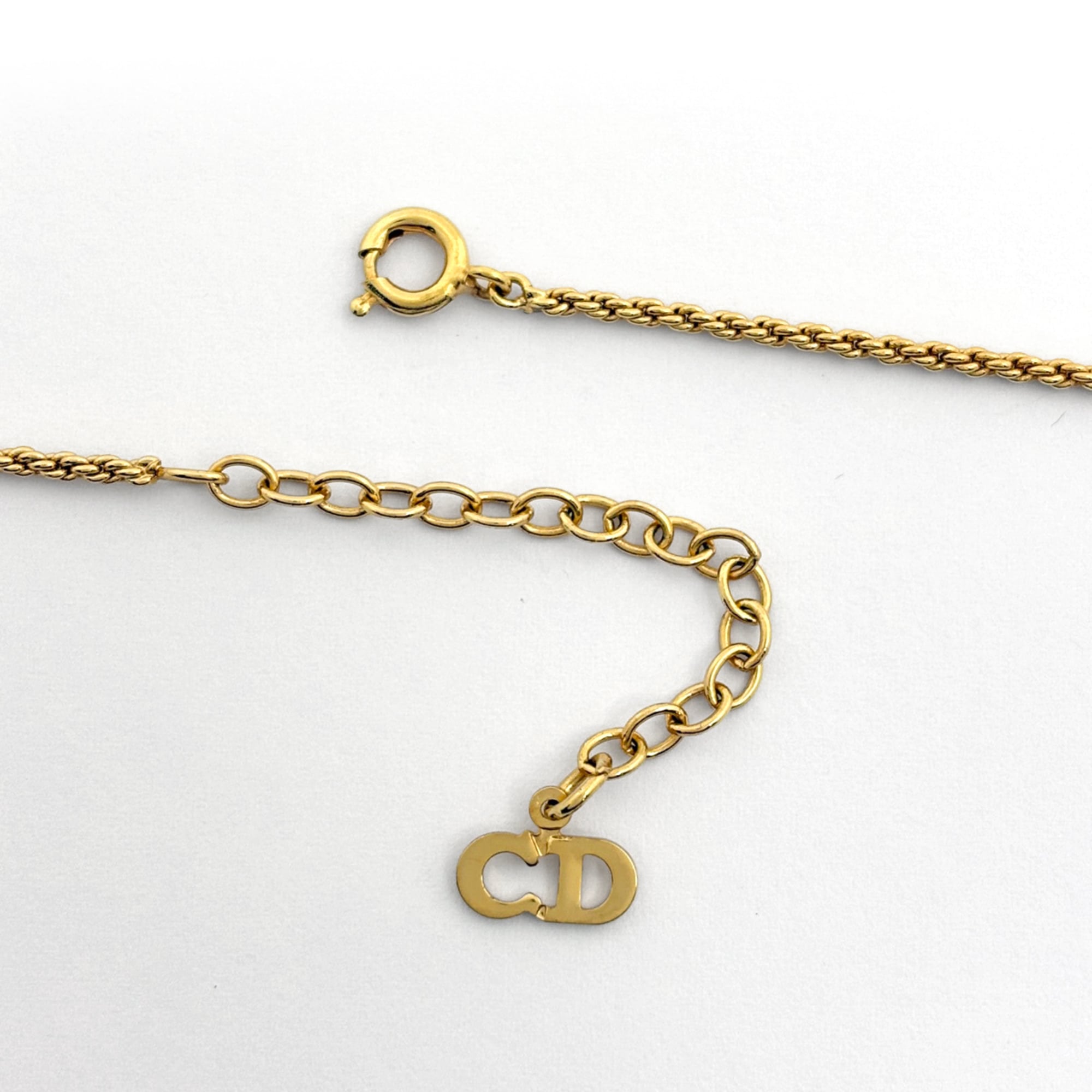 Christian Dior logo necklace CD GP gold for women