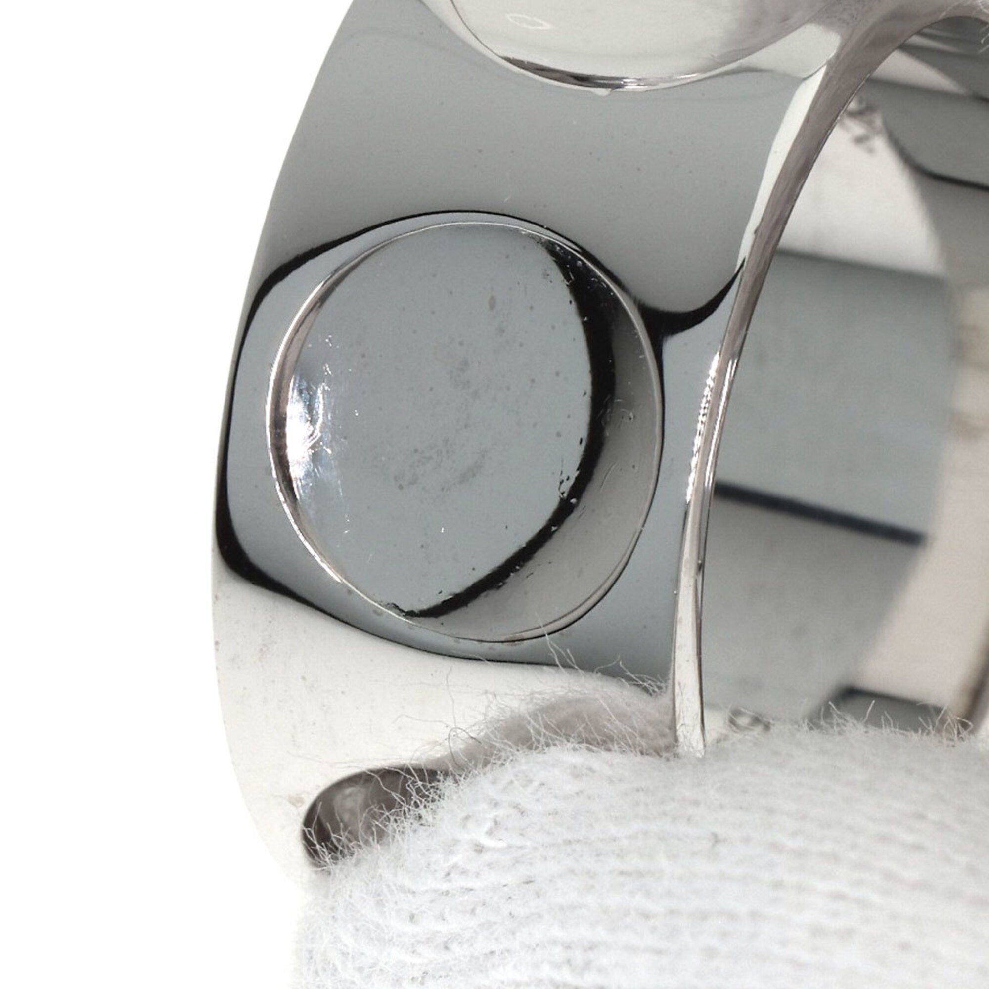 Louis Vuitton Grand Bague Empreinte Diamond Ring #53, 18K White Gold, Women's — Like New
