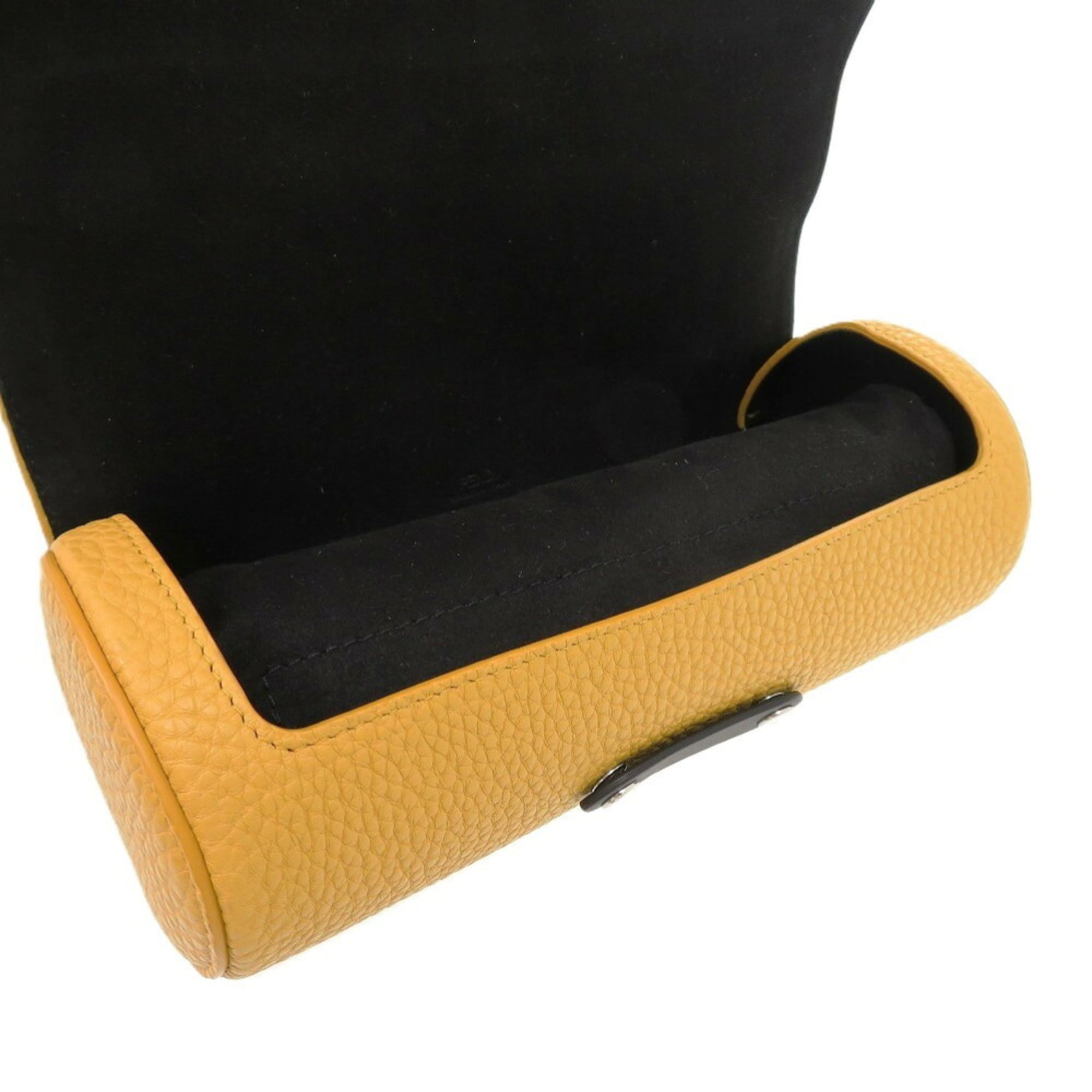 Like new Fendi leather pouch with yellow watch case, 0659FENDI — Like New