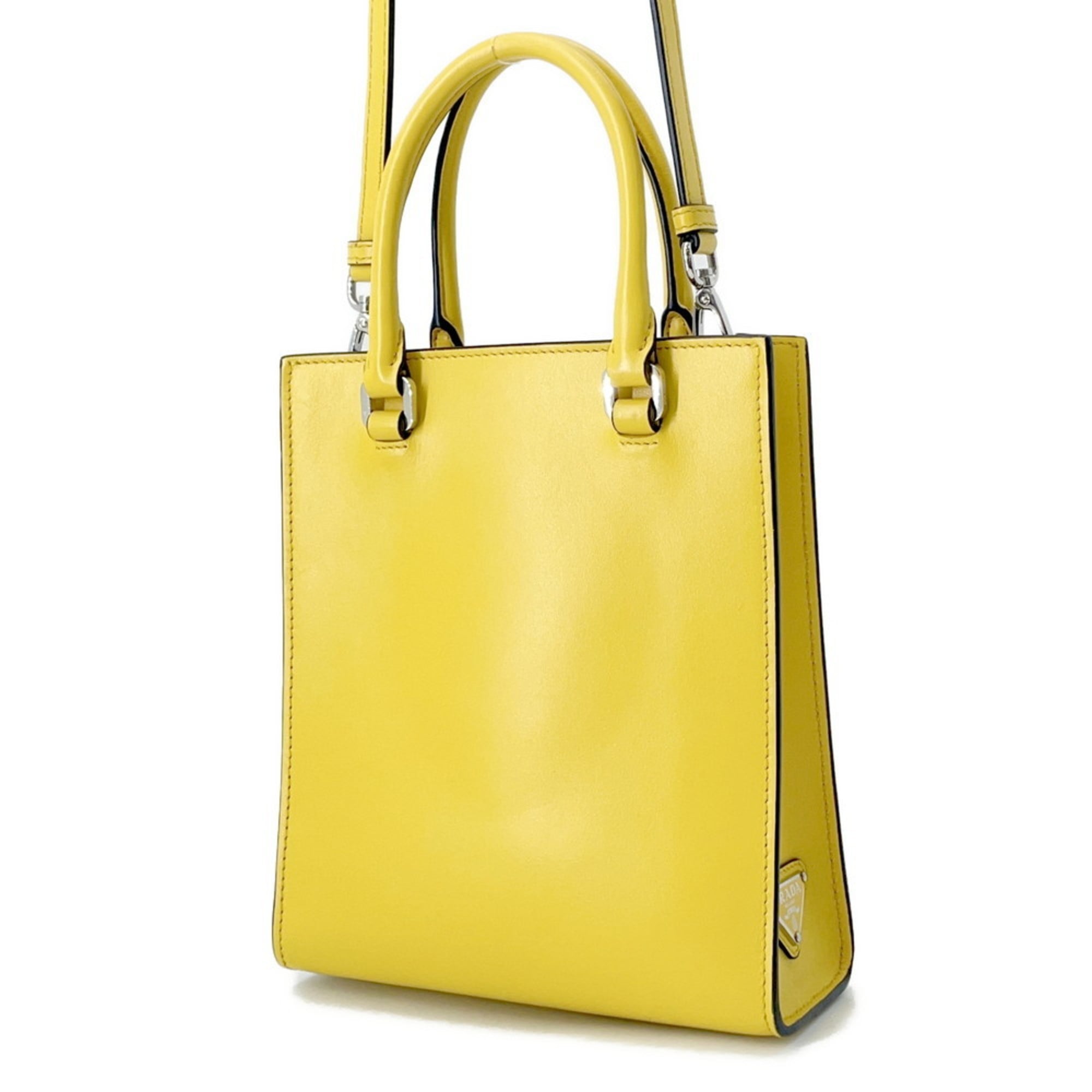 Prada Triangle Leather Handbag 1BA333 PRADA 2-way