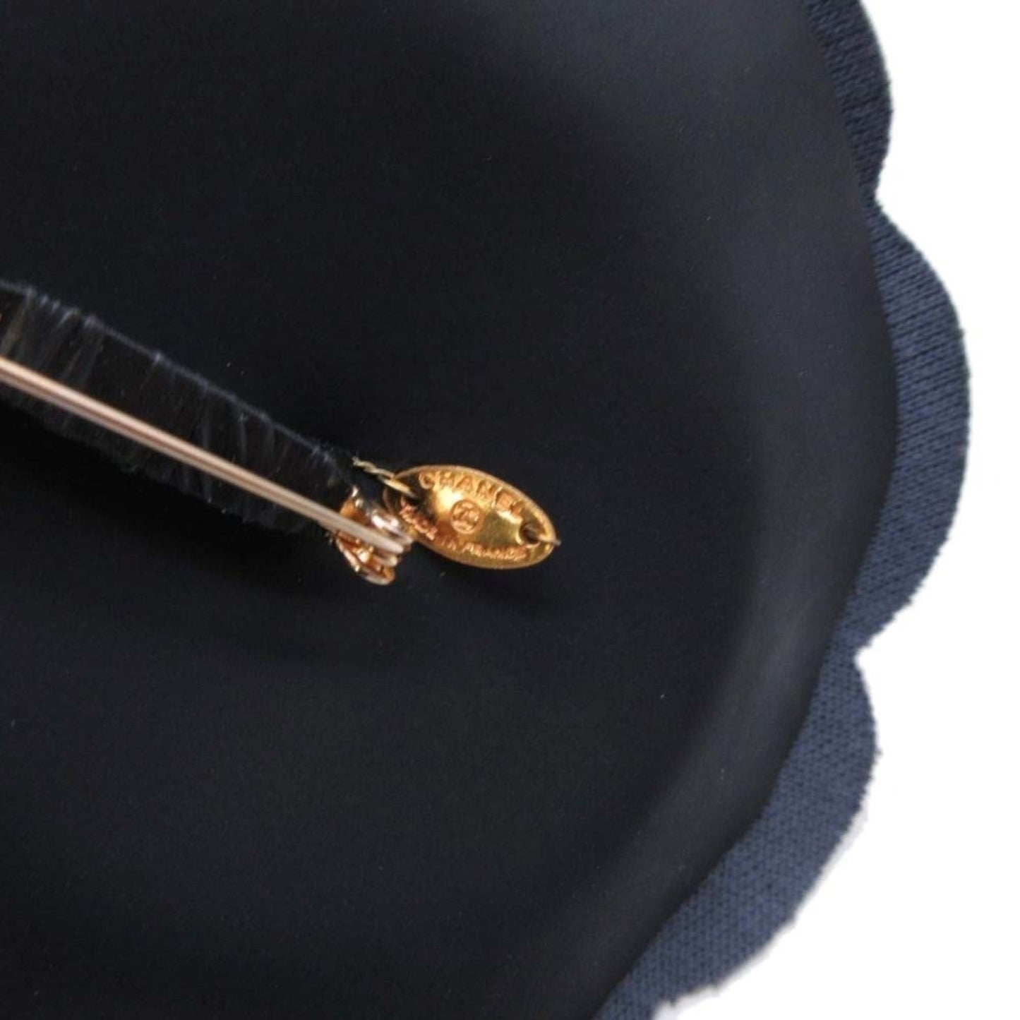 CHANEL Camellia Leather Corsage Brooch Formal Accessory Black Women's