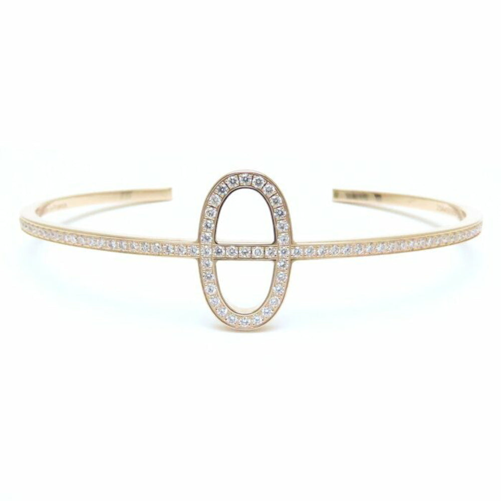 HERMES Chaine d'Ancre Contour Bangle with 0.84ct Diamonds in 18KPG, Women's, 294639 — Like New