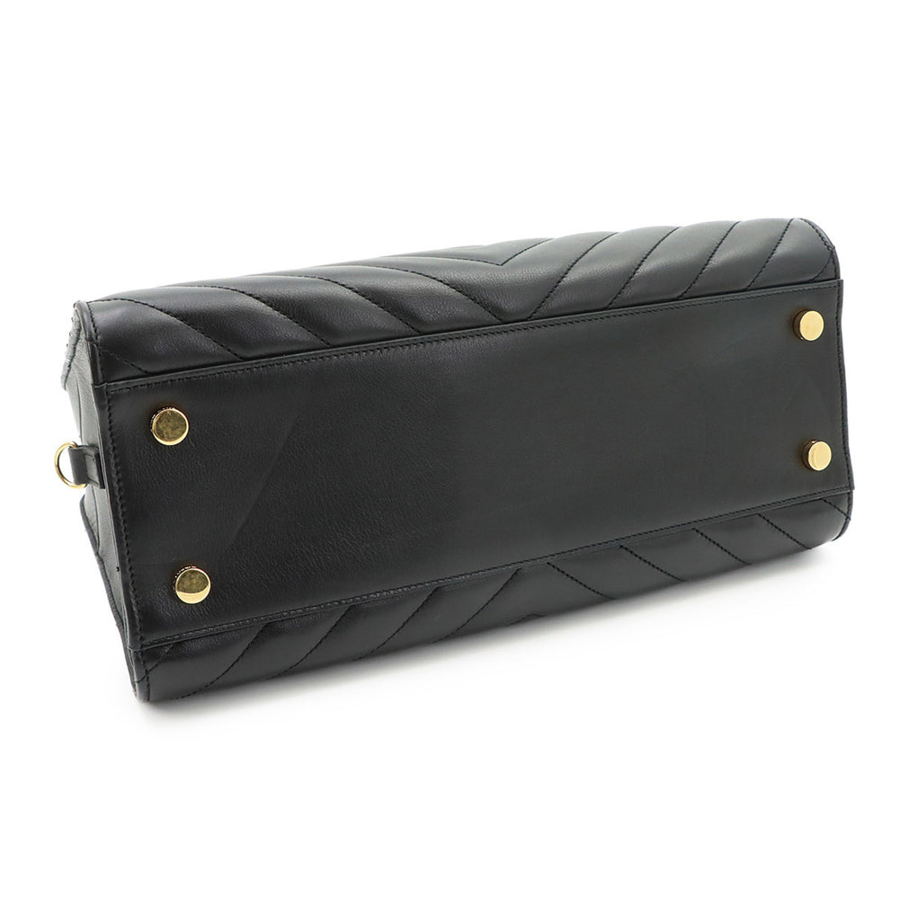 Saint Laurent Cabas 2-way Hand/Shoulder Handbag, Leather, Black, 357397 — Like New