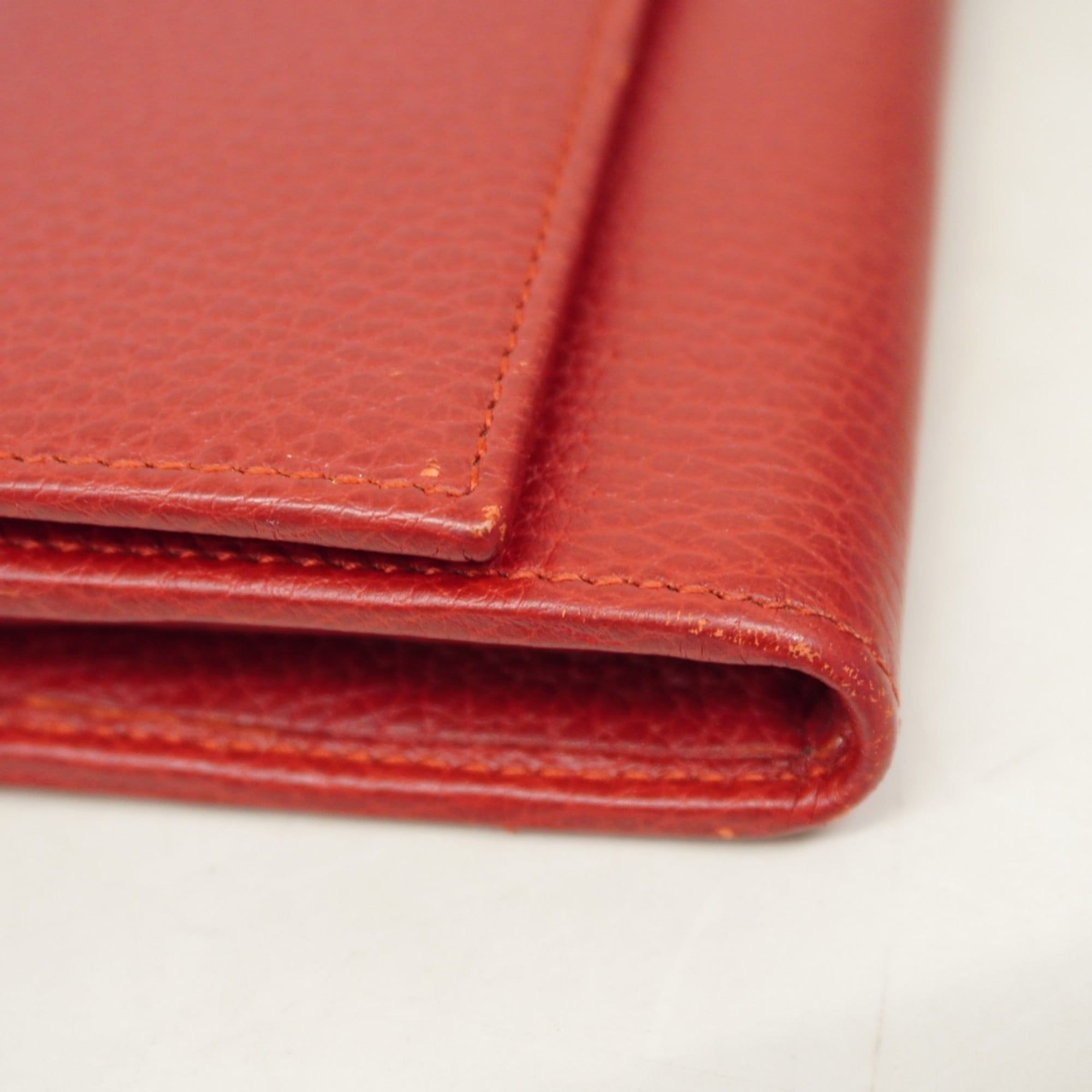 Gucci GG Marmont Long Wallet 456116 Leather Red Women's