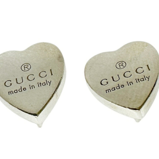 GUCCI Gucci Earrings Heart Silver 925 Women's Trademark Shape 223990 J8400