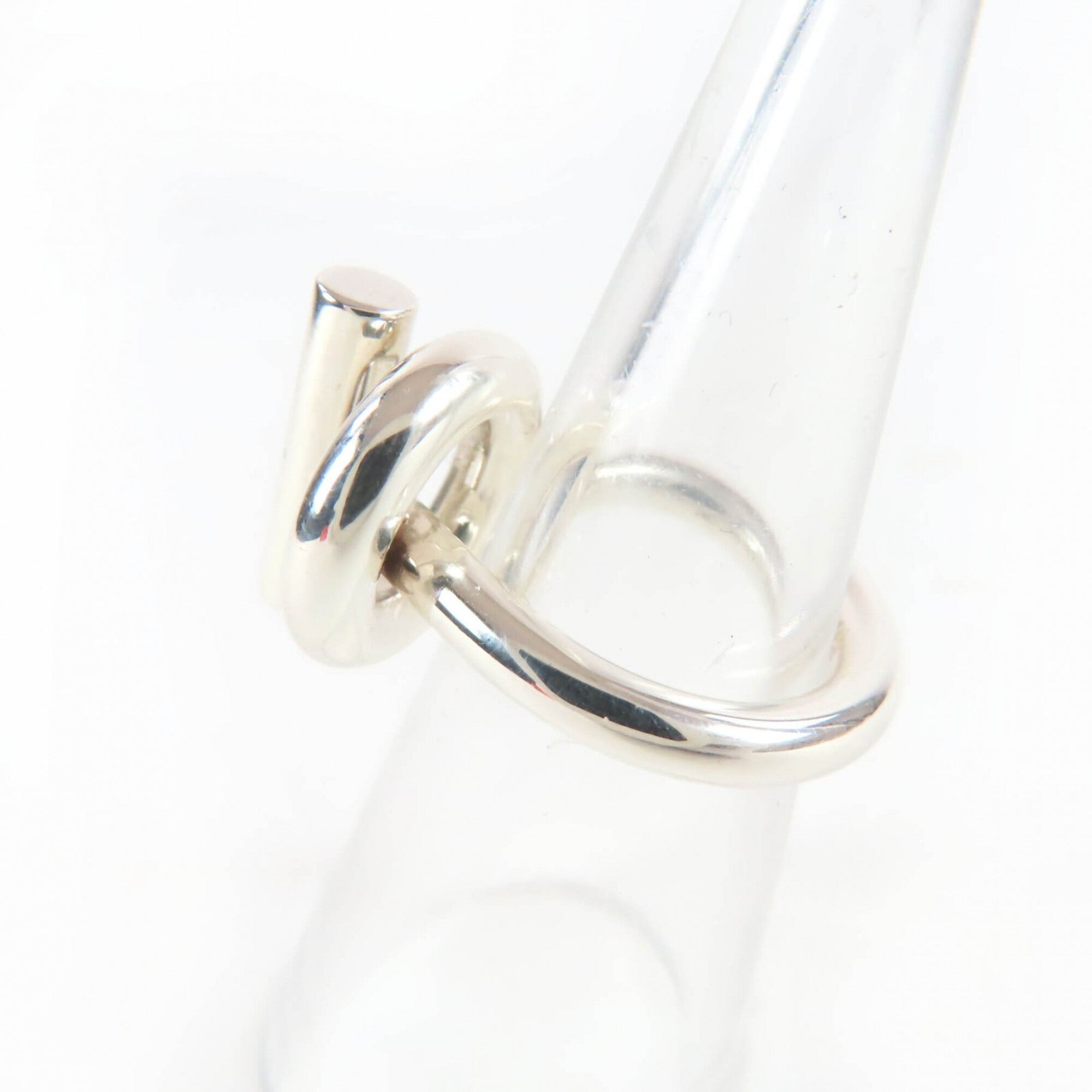 HERMES Echappé MM 925 Ring, 2024 Model, Silver, Size 48, with Case, Made in Italy, Weight 9.6g, Women's — Like New