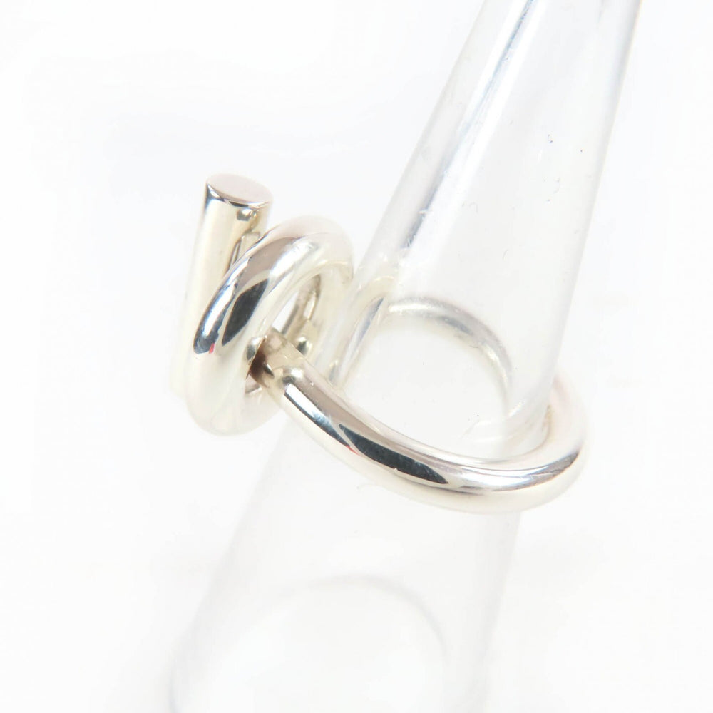 HERMES Echappé MM 925 Ring, 2024 Model, Silver, Size 48, with Case, Made in Italy, Weight 9.6g, Women's — Like New