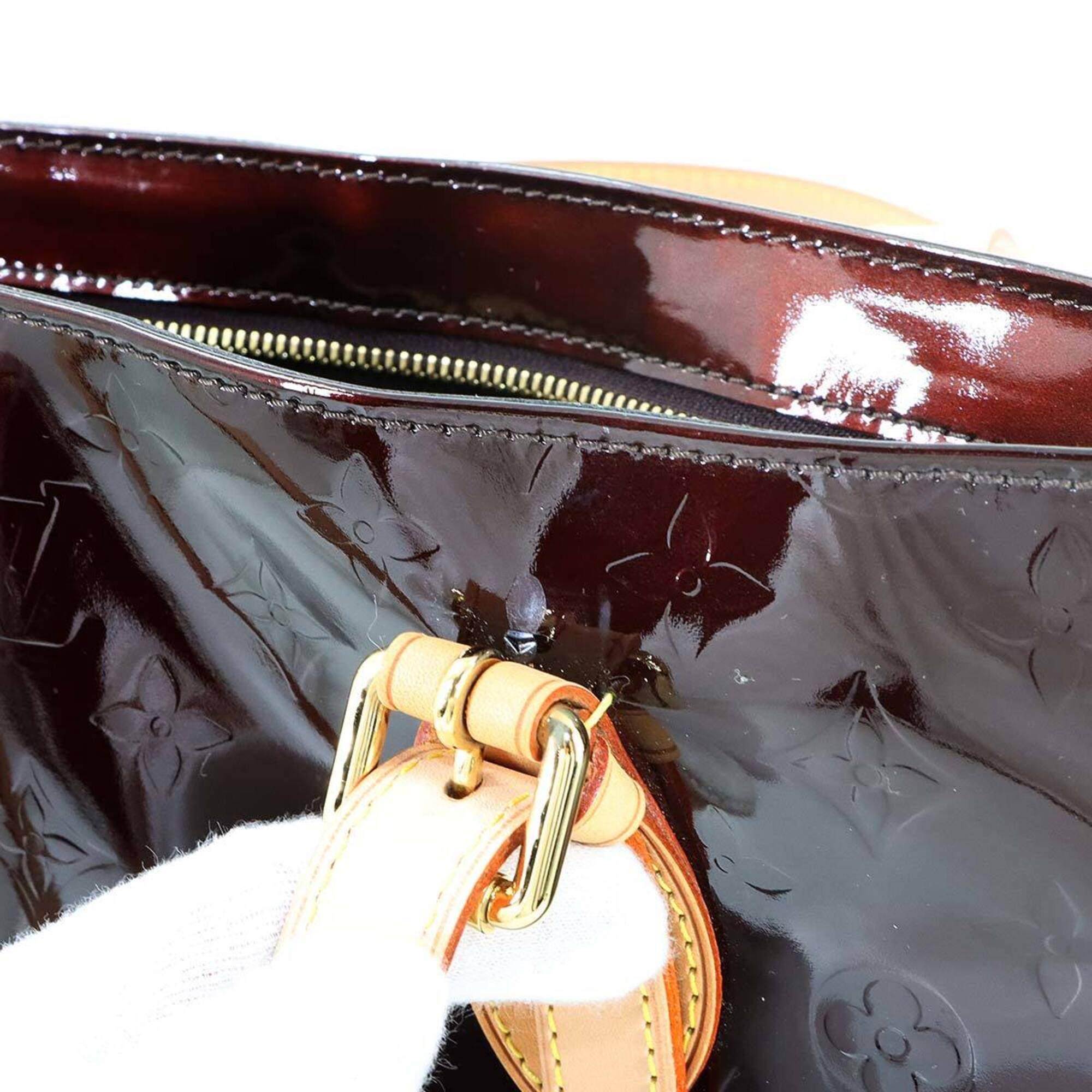 Louis Vuitton Monogram Vernis Brentwood Tote Handbag, Leather, Amarante, M91994, Gold Hardware — Like New