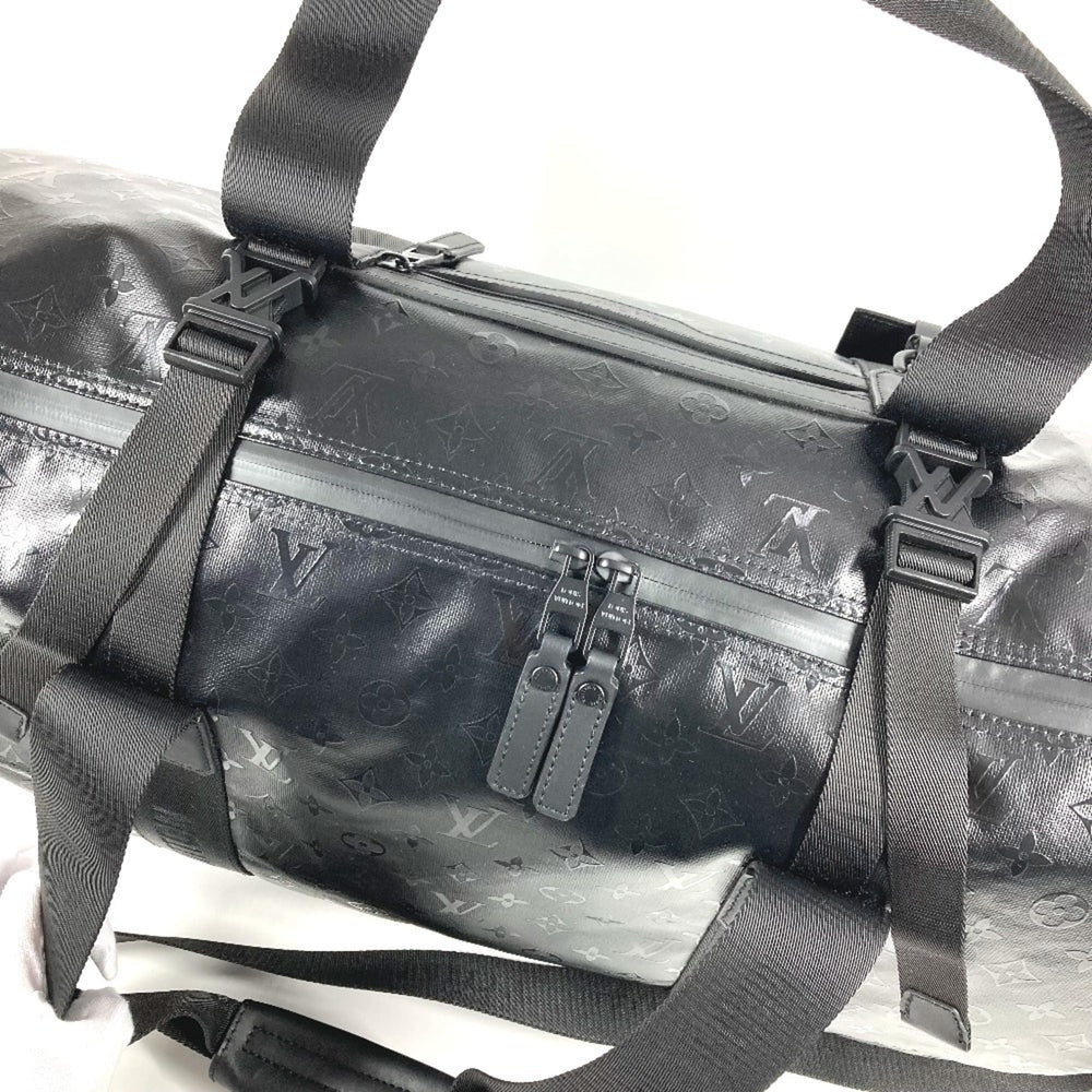 LOUIS VUITTON M23786 LV SKI Monogram Storm Keepall 55 Travel Bag, 2-Way Shoulder Bag/Boston Leather, Men's/Women's, Black, Like New — Like New