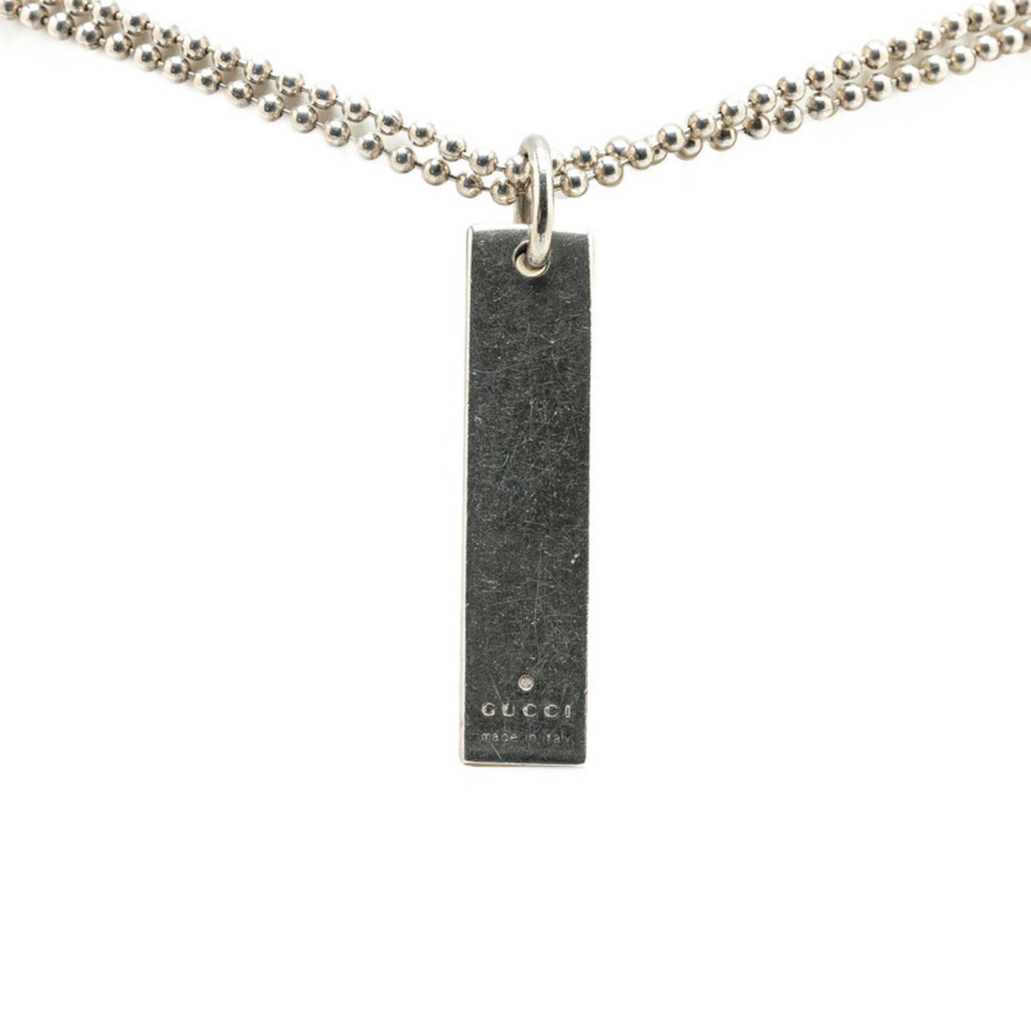 Gucci Plate Double Chain Necklace SV925 Silver Women's GUCCI
