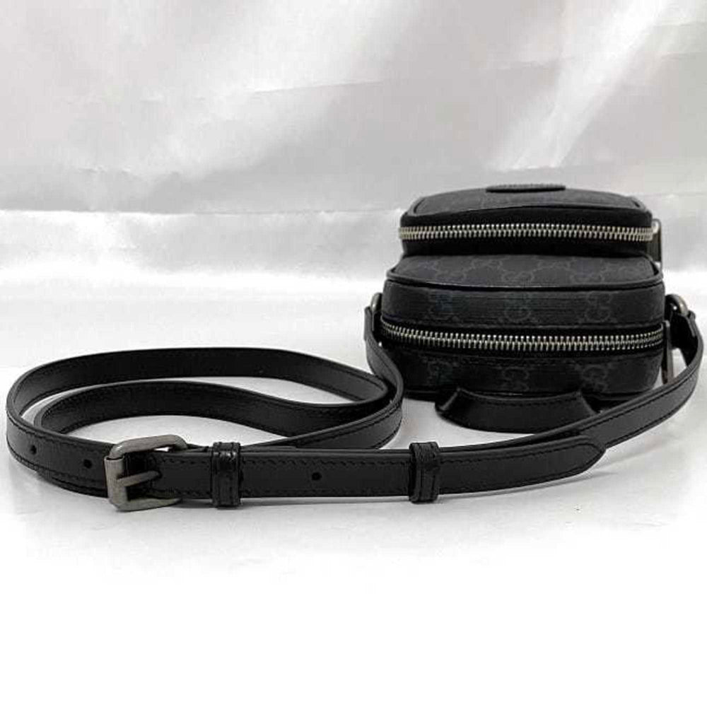 Gucci Shoulder Bag f-21810 Black Interlocking 672952 92TCN 1000U PVC Leather 0416 GUCCI Pochette Crossbody GG Supreme Unisex Women Men — Like New