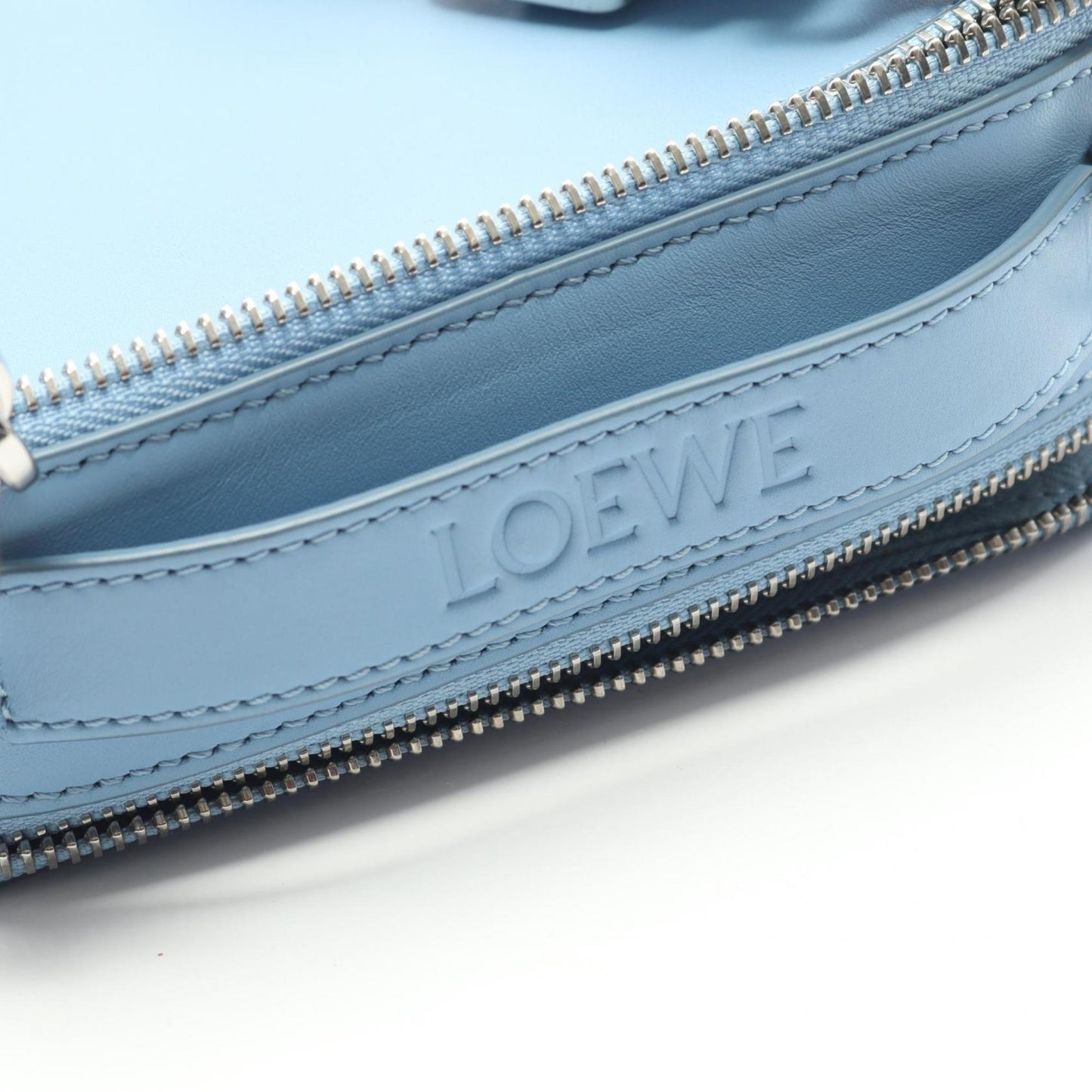 LOEWE Crossbody Camera Bag, Mini Handbag, Leather, Women's, Blue, C565R41X02