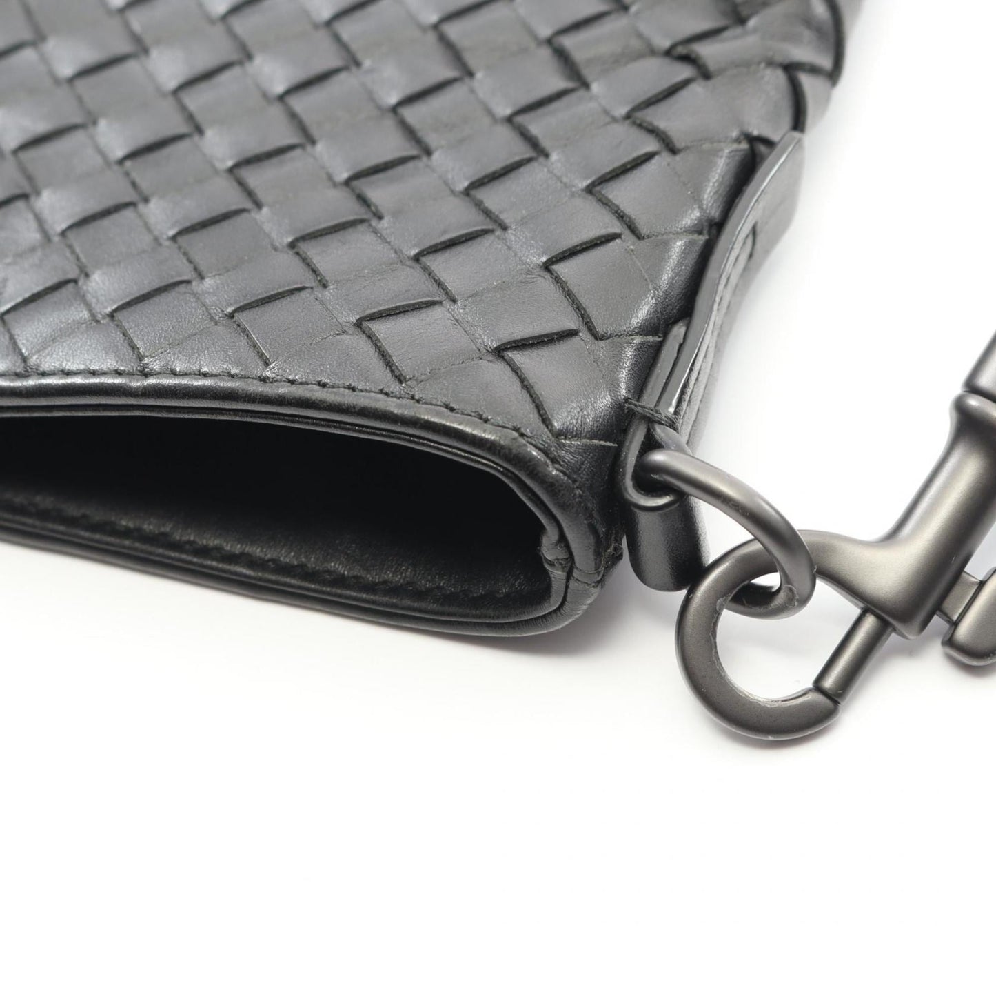 Bottega Veneta Intrecciato Small Messenger Bag Shoulder Leather Men's Black