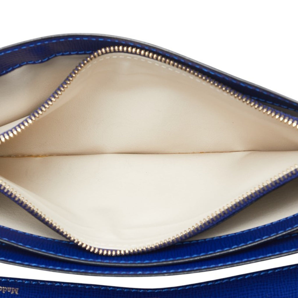 Valextra Men's Blue Leather Long Wallet