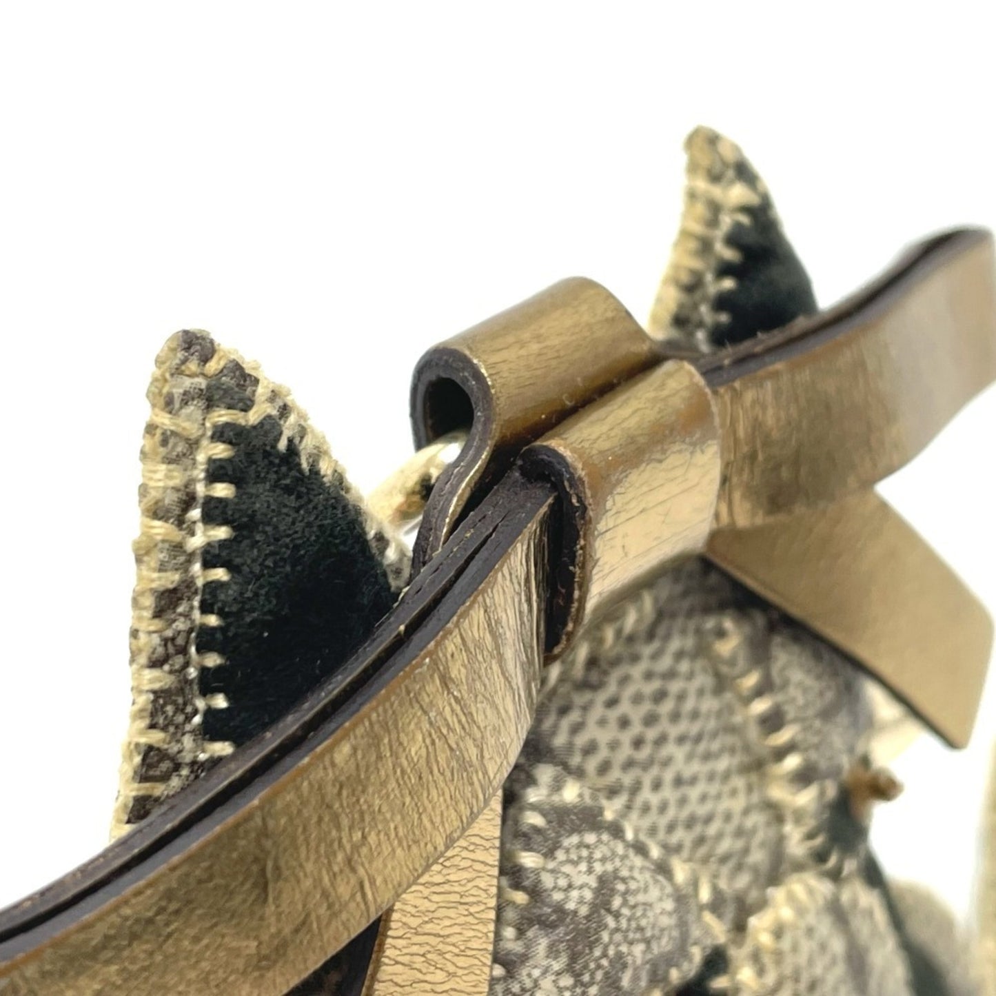 GUCCI Fox Guccioli Keychain Charm in GG Supreme Canvas, Beige