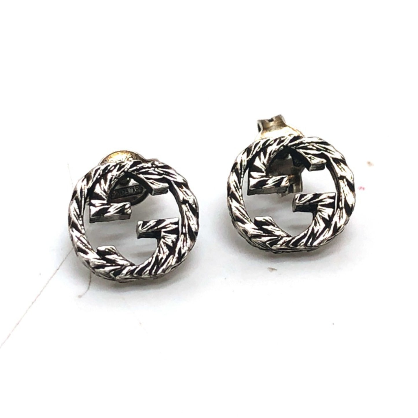 GUCCI Gucci Interlocking G Arabesque Earrings Accessories AG925 Men's Silver