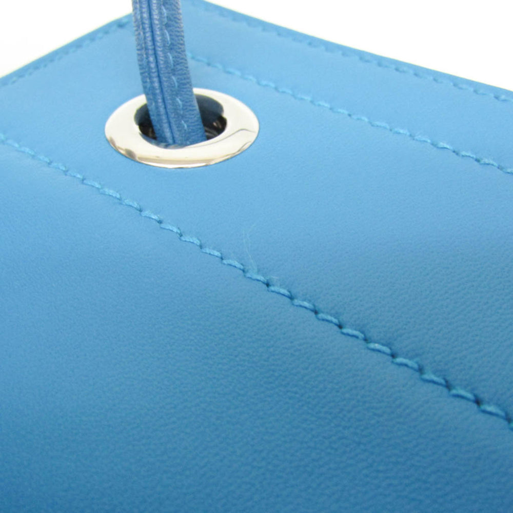 Hermes Aline Mini H082365CKAA Women's Agneau Milo,Swift Leather Shoulder Bag Blue — Like New