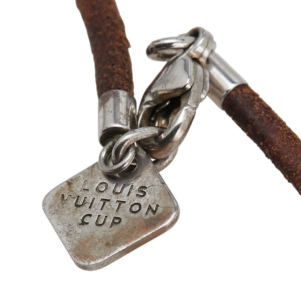 Louis Vuitton Cup 2003 Limited Edition Kiwi Choker in Silver and Brown SV925 Leather for Women