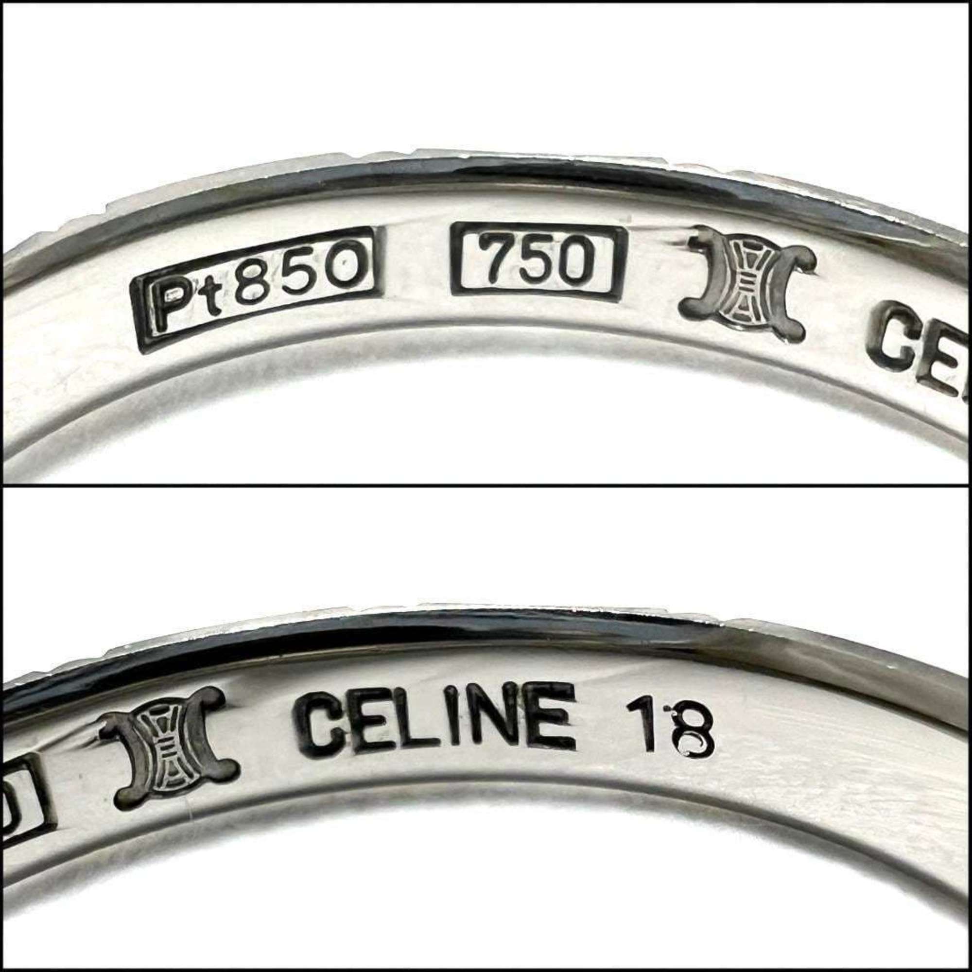 CELINE Men's Ring Platinum Yellow Gold K18 Combi Trim Off — Like New