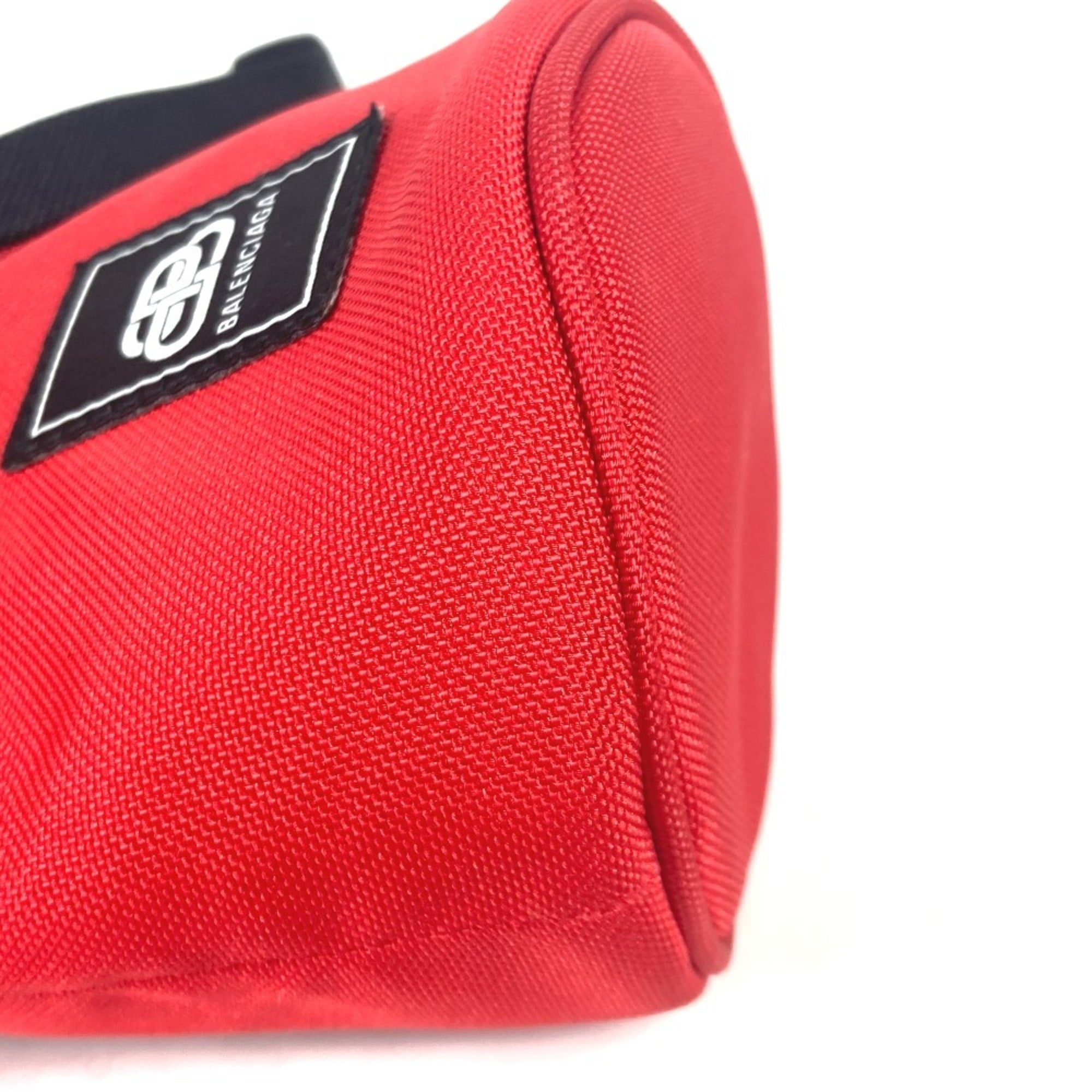 BALENCIAGA 618193 WEEKEND Bottle Holder Pochette Shoulder Bag Nylon Canvas Men's Women's Red MO-241006-10 — New - Store Return