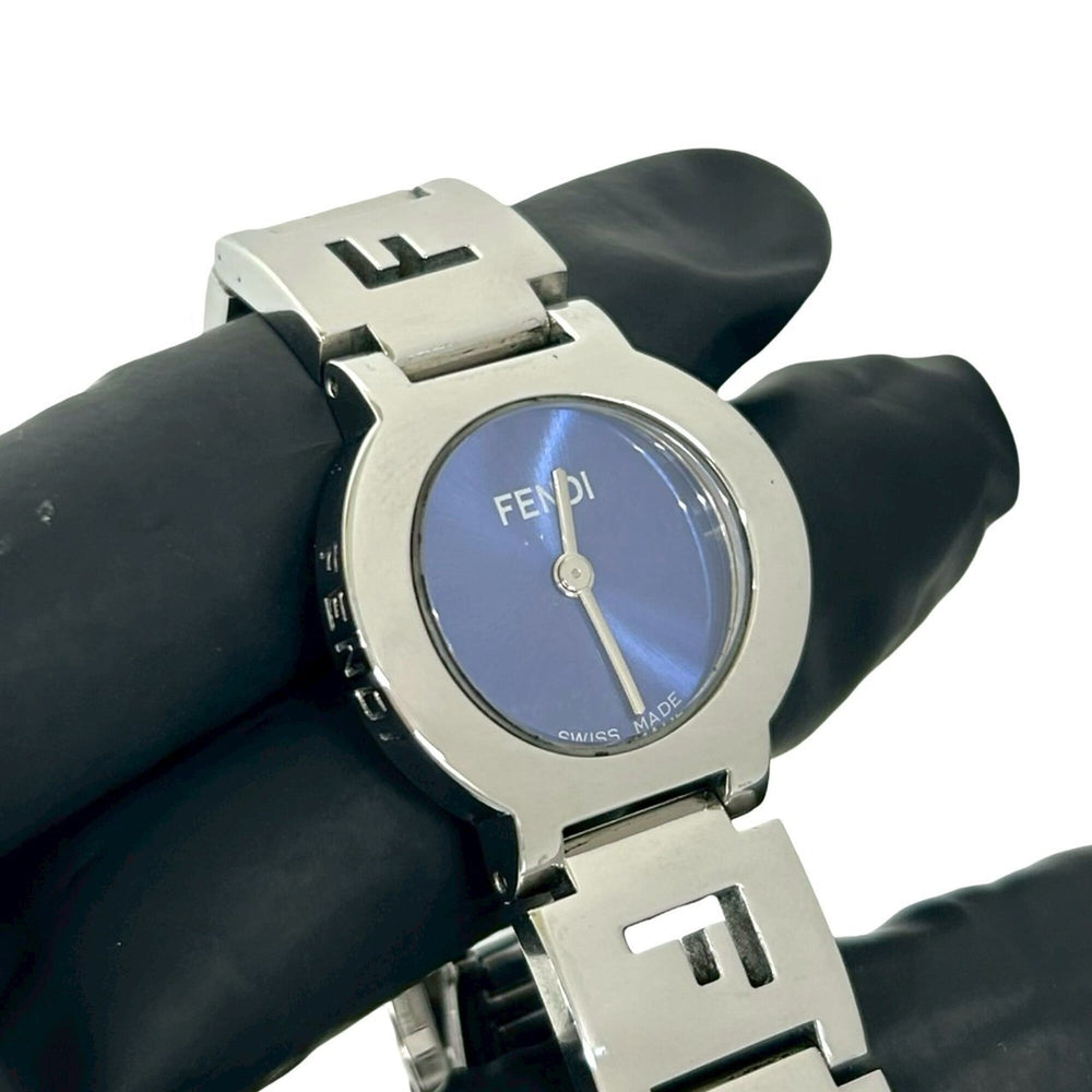 FENDI 3050L Logo Stainless Steel Quartz Wristwatch, Silver, 31132 — Good