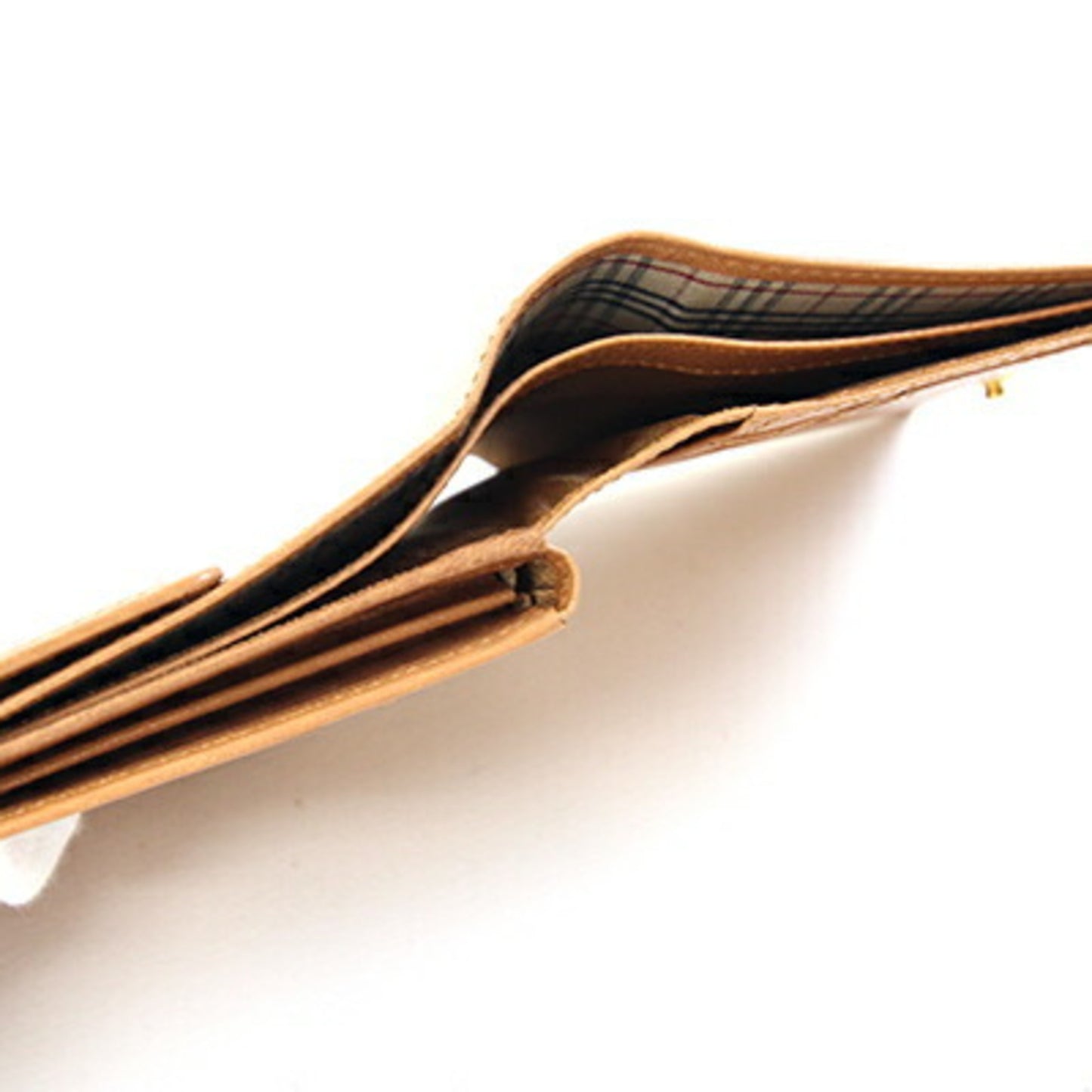 Burberry Double Wallet, Dark Beige Leather Compact Double-Sided Women's, BURBERRY