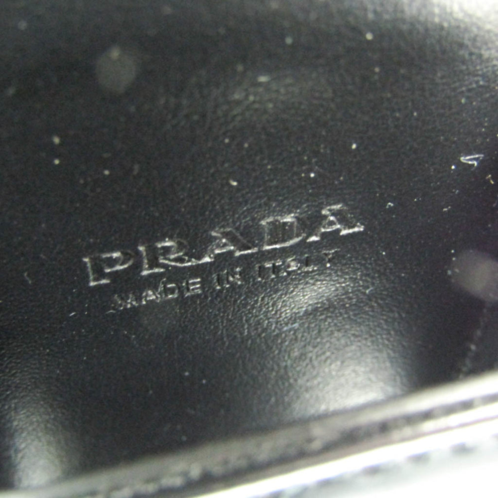 Prada Triangle Logo Phone Pouch Men,Women Leather Pouch Black — Like New