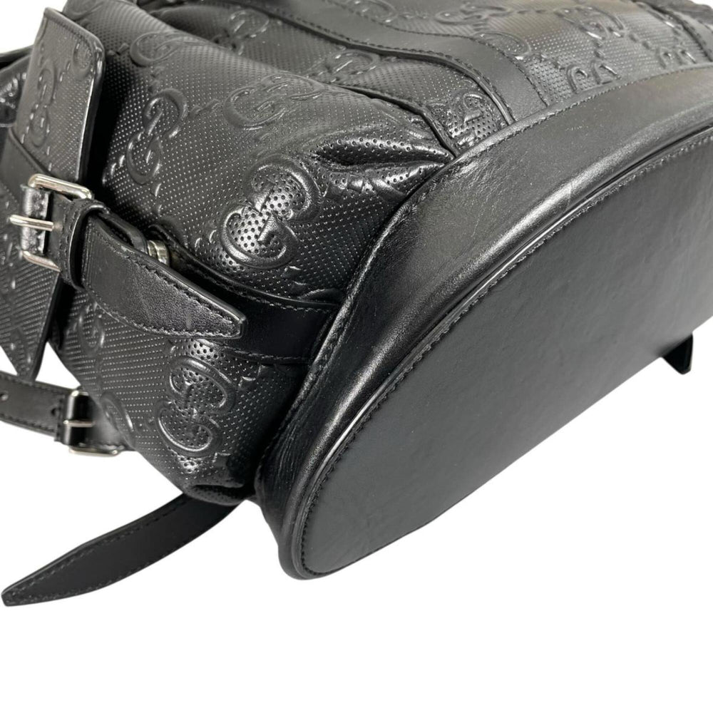 Gucci GUCCI Backpack GG Embossed Leather 625770 Black — Like New