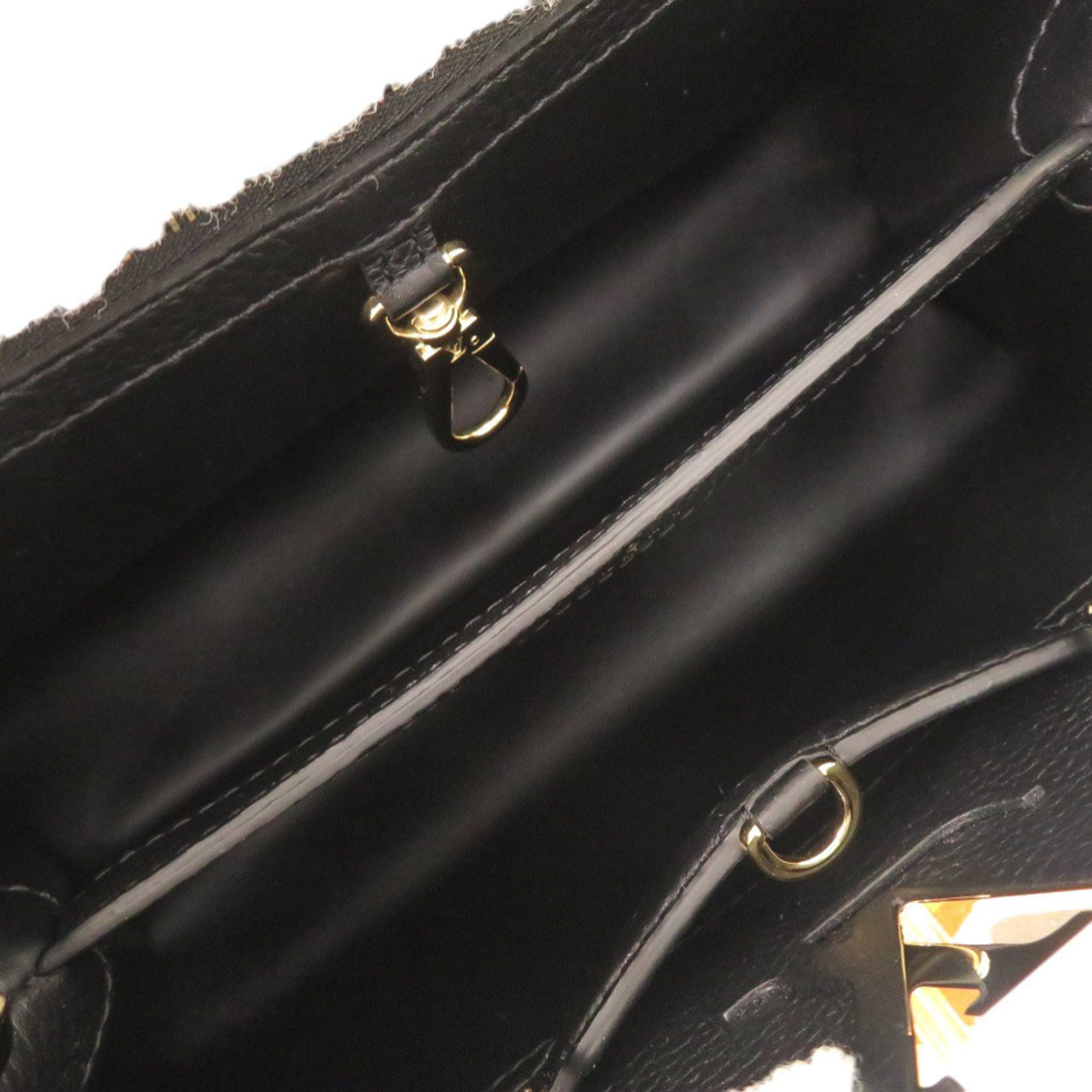 Like New Louis Vuitton Capucines MM M59073 IC Taurillon Leather Shearling Black Handbag LV 0237LOUIS VUITTON — Like New