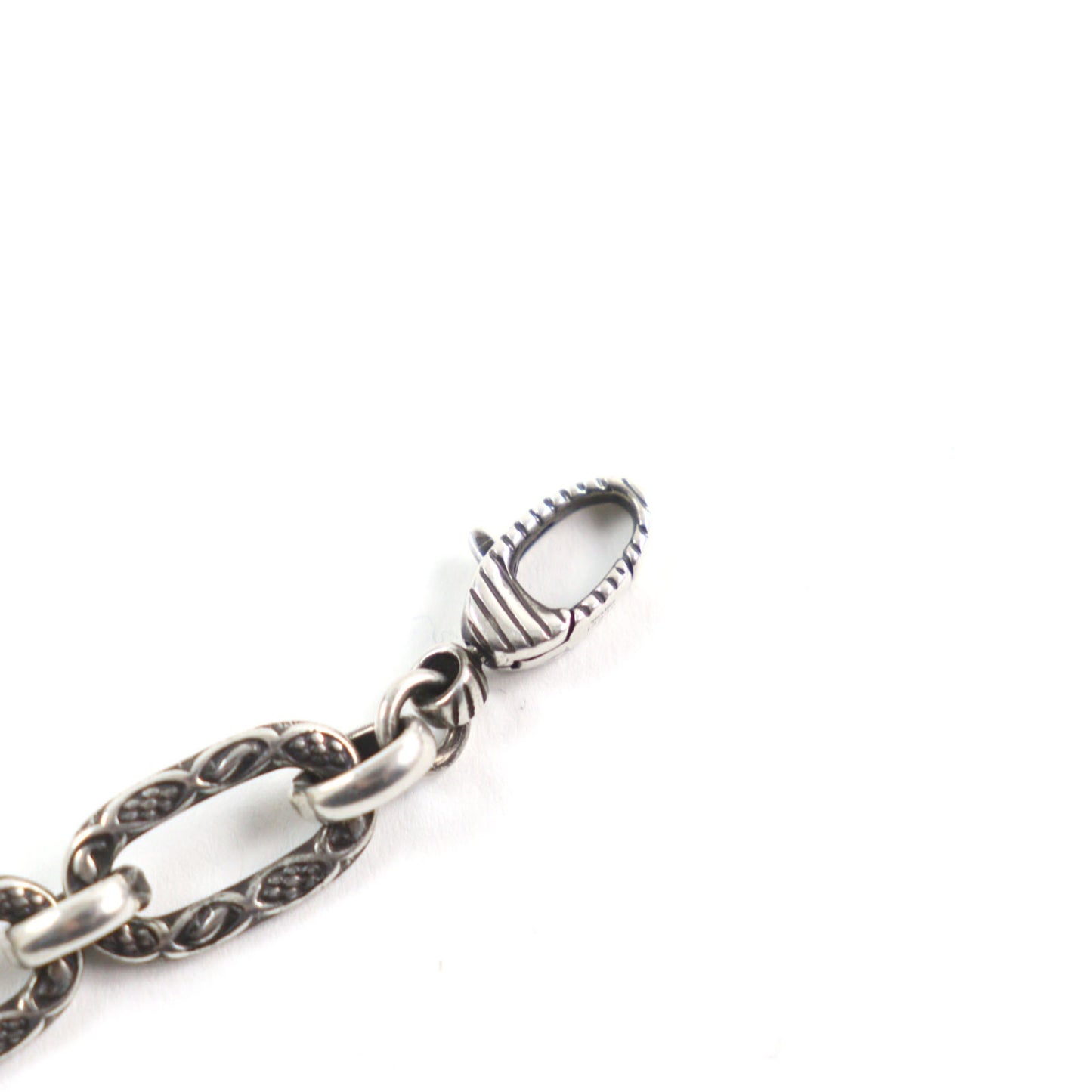 GUCCI 524890 Arabesque Interlocking G Textured Long Chain Necklace, AG925 Silver, with Box and Dust Bag, Made in Italy, Men's