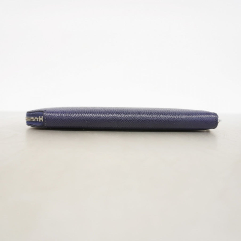 Hermes Hermès Azap Long Silk In Epsom Leather Wallet, Blue Ankle, C Stamp, Women's, P2154602