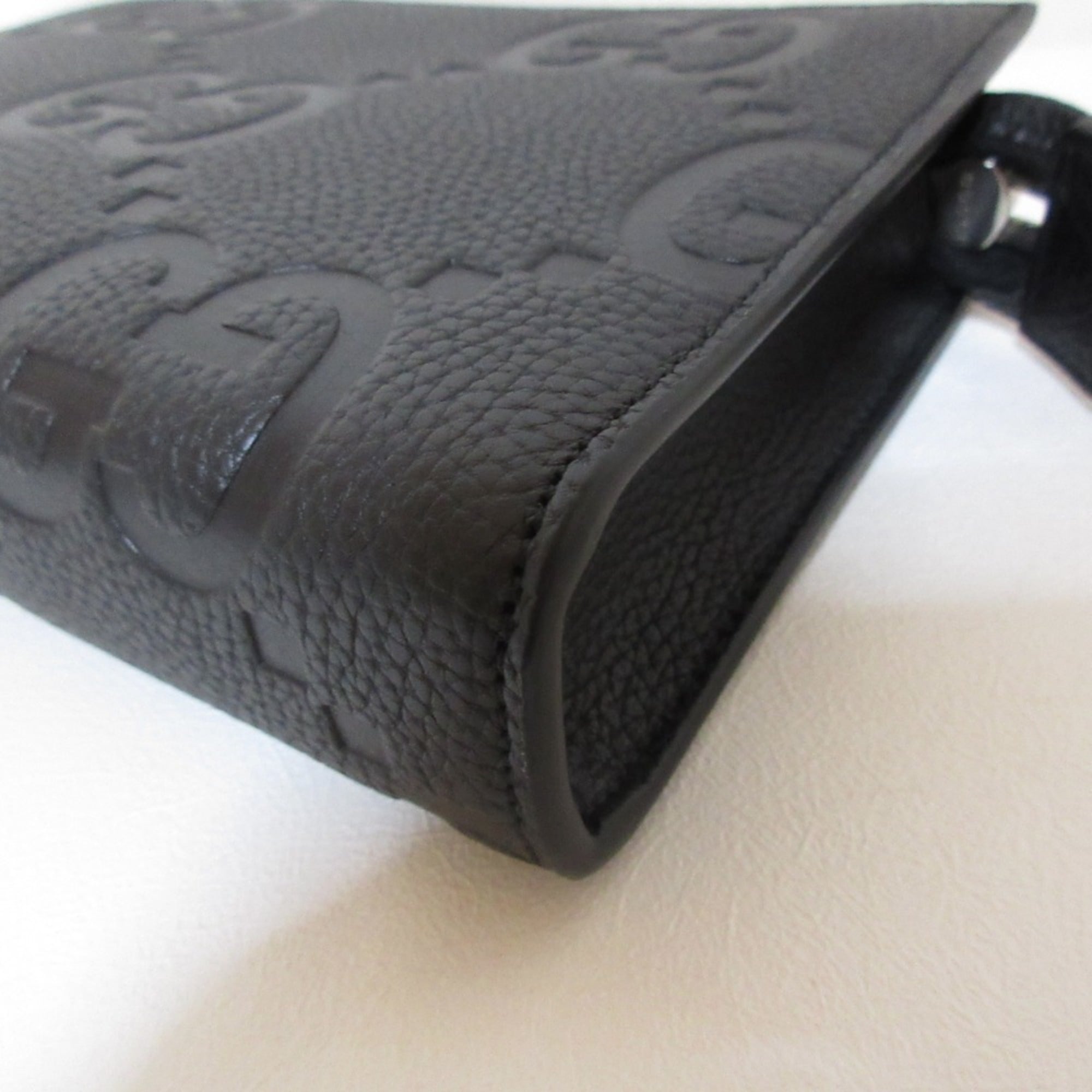 GUCCI Jumbo GG Mini Bag Shoulder 795240 Black Women's — Like New