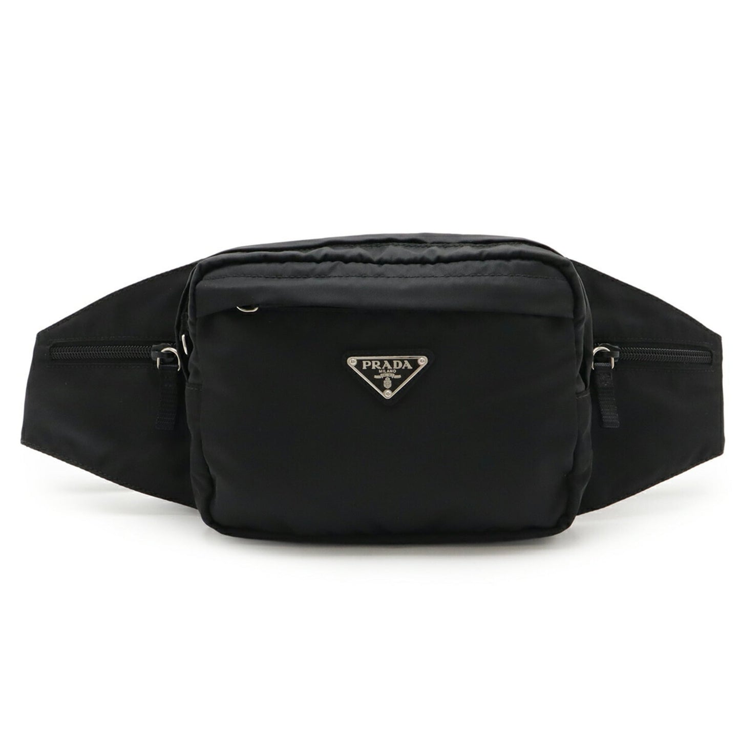 PRADA Triangle Waist Pouch Bag, Body Nylon, Black, 2VL001
