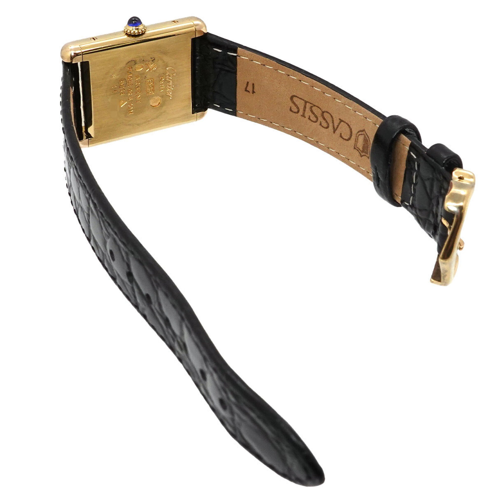 Cartier Must Tank Vermeil Trinity Ladies Watch, 3 Colors, SV925, Manual Winding Watch — Very Good