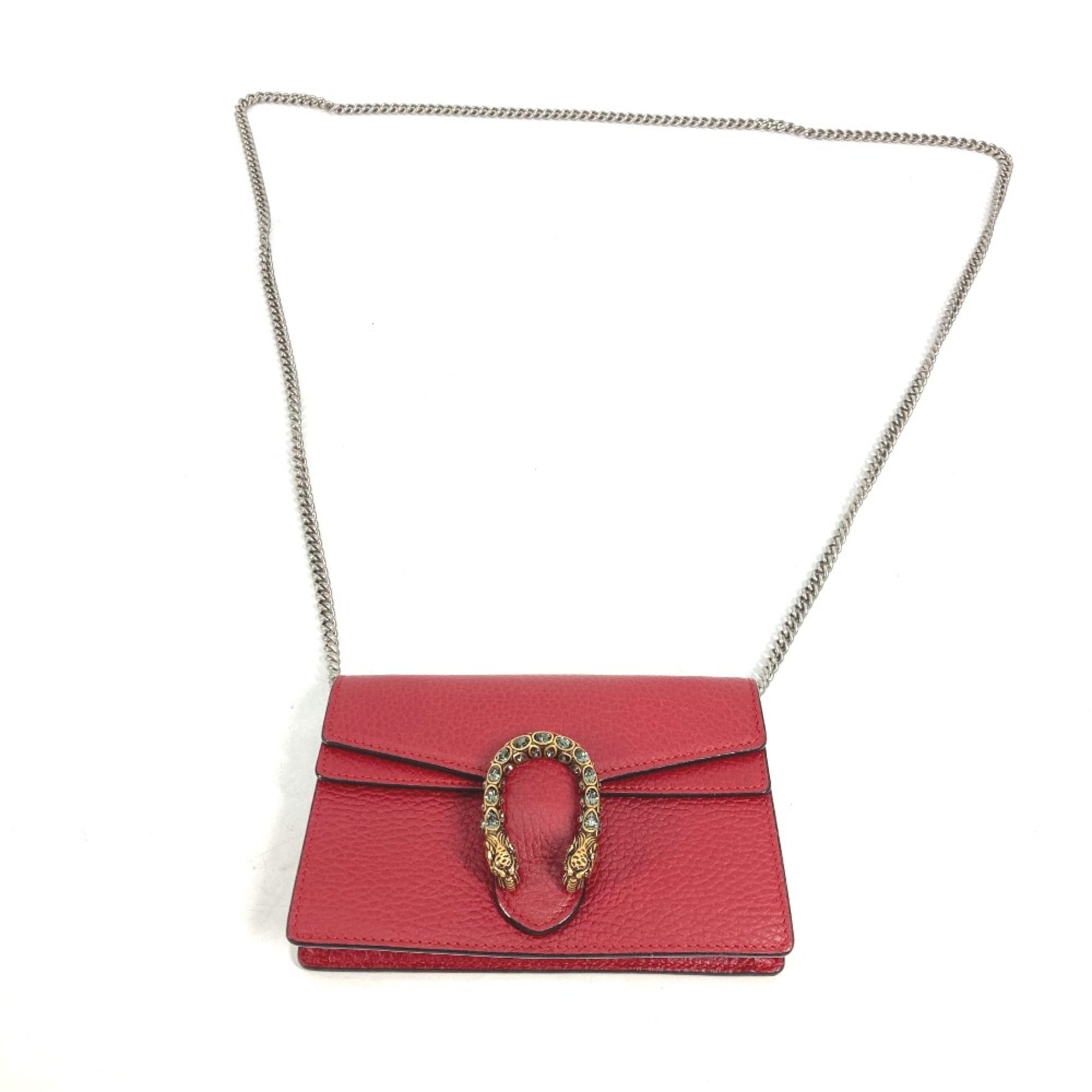 Gucci 476432 2WAY Bag Pouch Clutch Bag Chain Crossbody Shoulder Bag Red — Like New