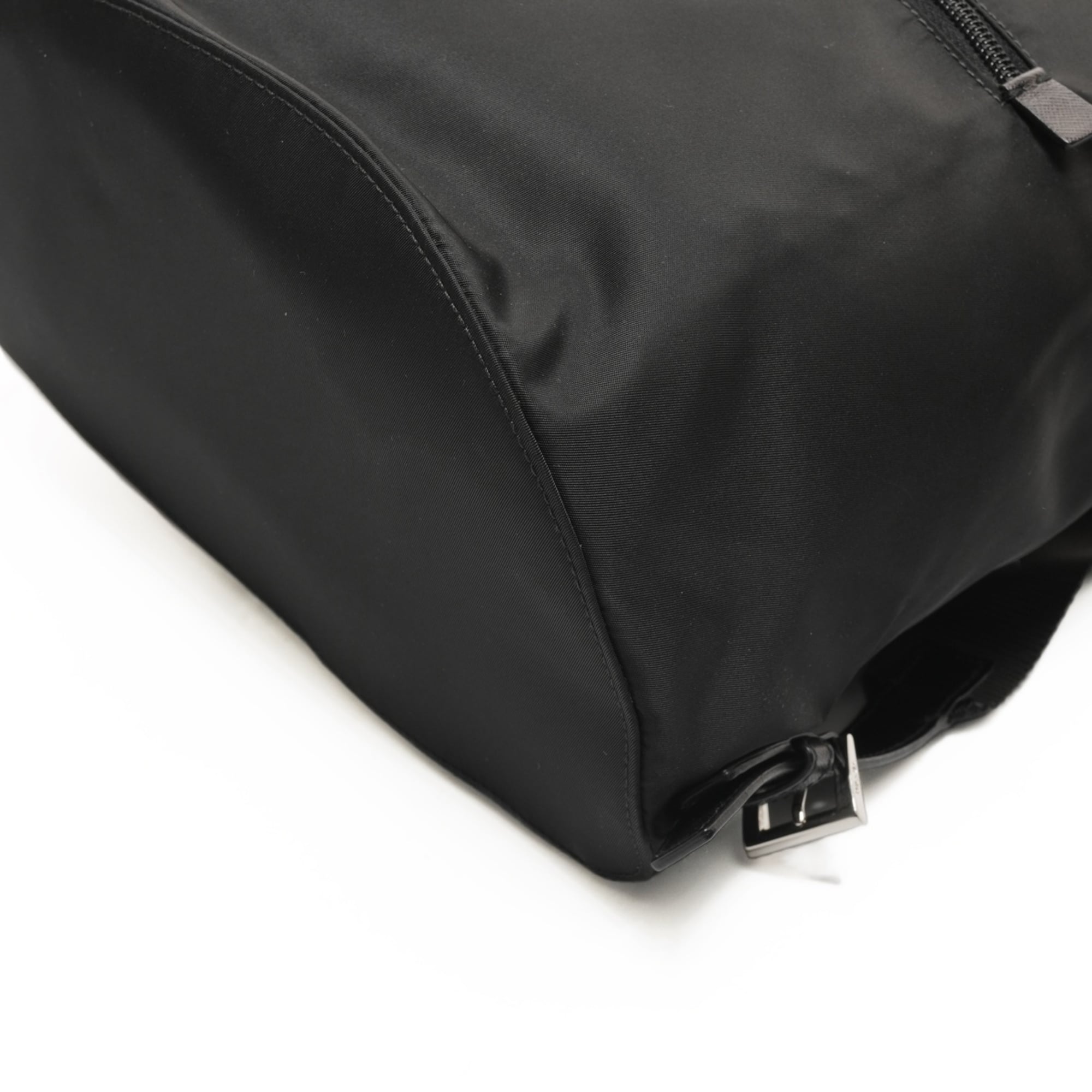 Prada nylon triangle logo backpack/daypack in black