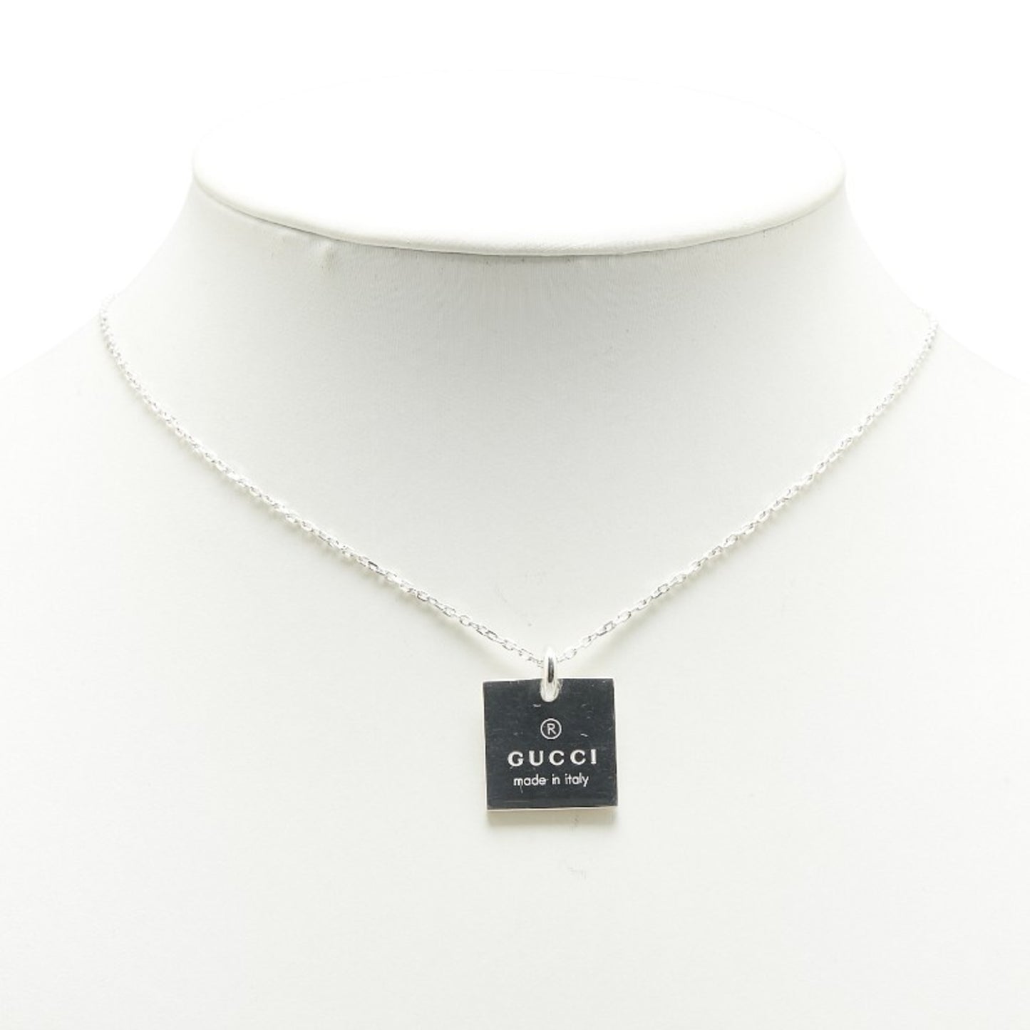 Gucci Square Plate Necklace SV925 Silver Women's GUCCI