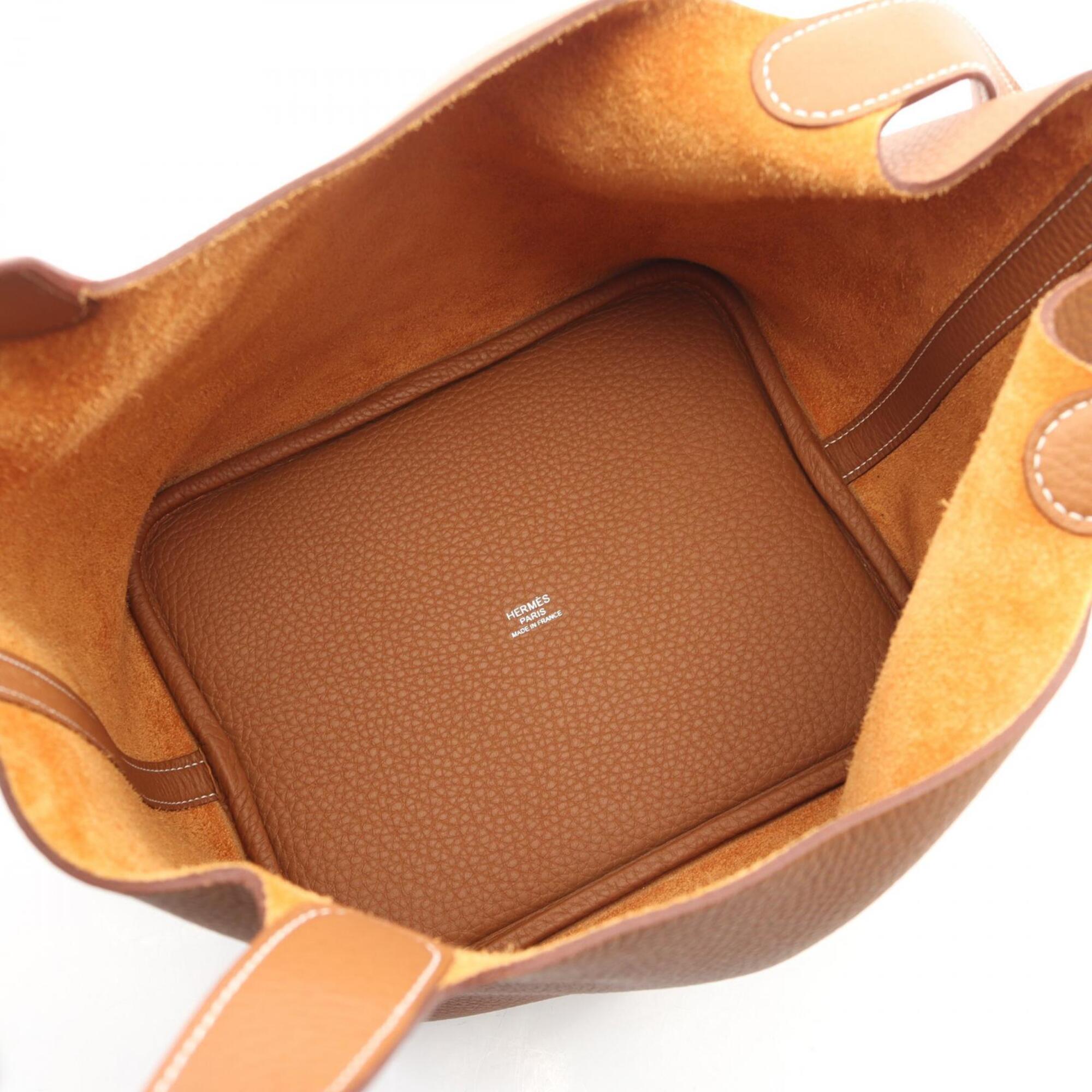 Hermes Picotin Lock MM Handbag, Leather, Taurillon Clemence Women's, Brown, 060991CK — New - Store Return