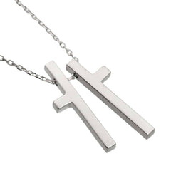 Gucci Separate Cross Necklace 48cm 18K WG White Gold 750 — Like New