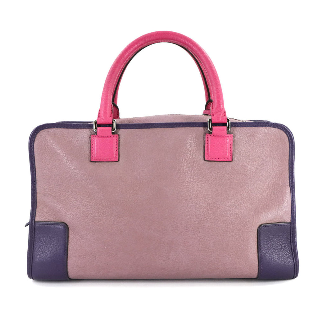 LOEWE Amazona 36 Handbag in Pink and Purple Leather with Silver Hardware (Product Code: 352.35AA22)
