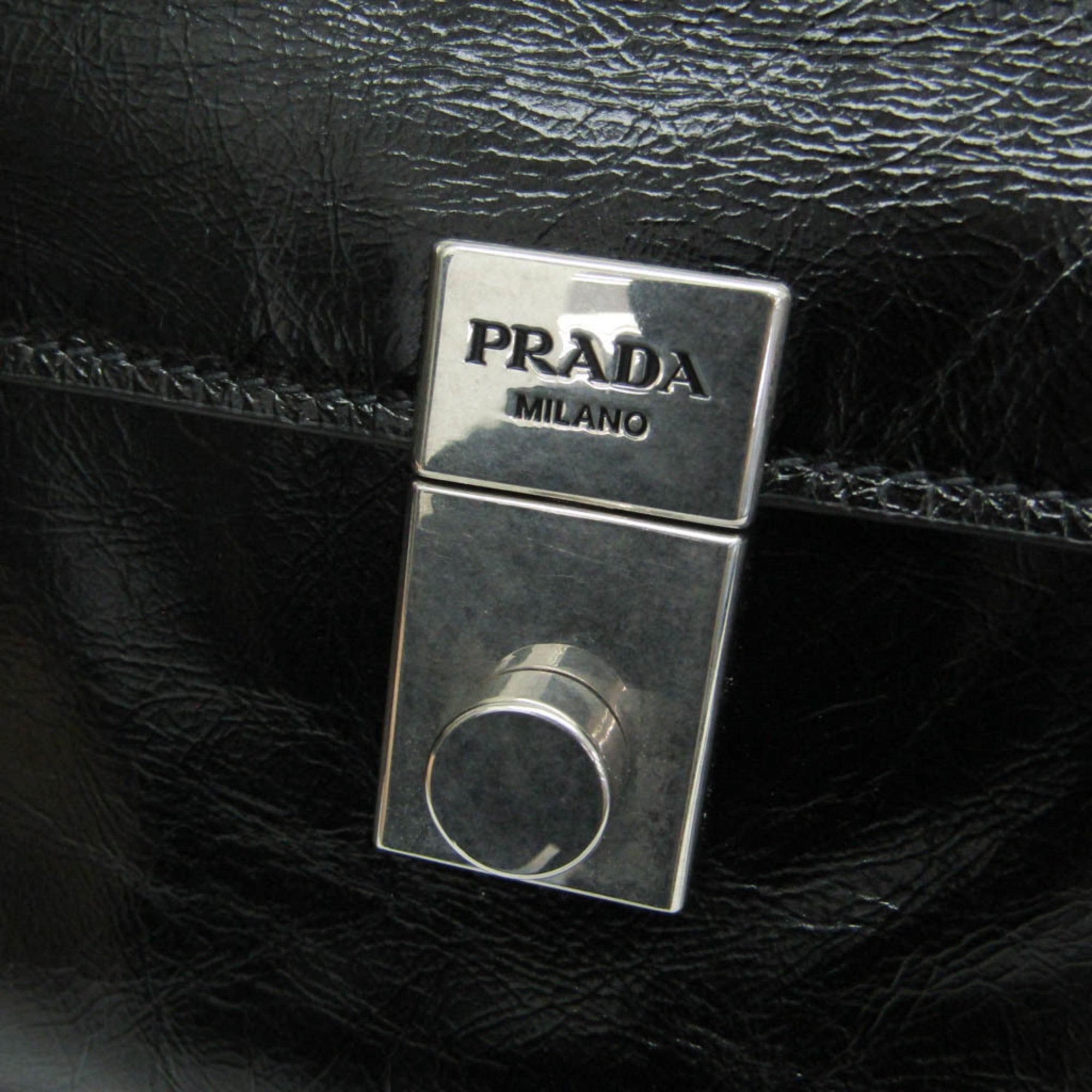Prada 1BN026 Women's Leather Handbag,Shoulder Bag Black — Like New