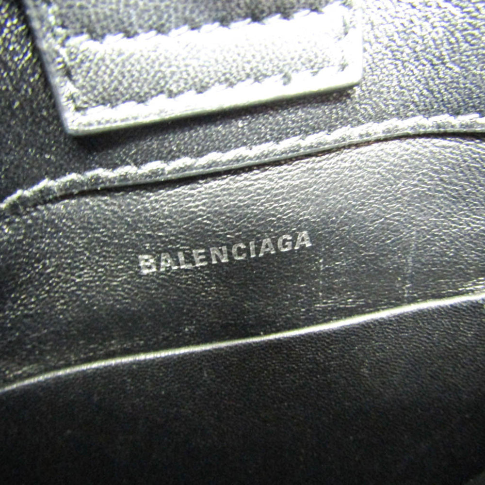 Balenciaga Everyday Phone Holder 596564 Women's Leather,Faux Fur Handbag,Shoulder Bag Black,White — Like New