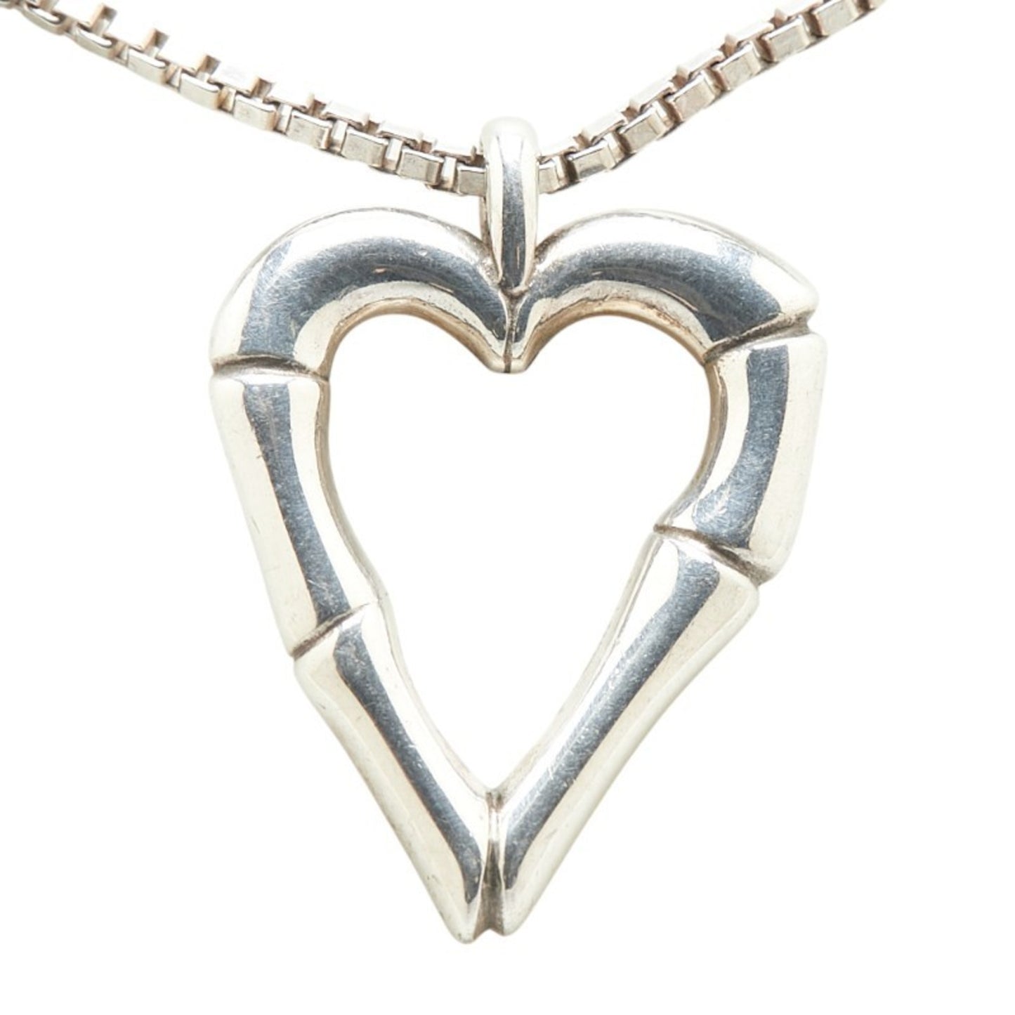 Gucci Bamboo Heart Motif Necklace in SV925 Silver for Women